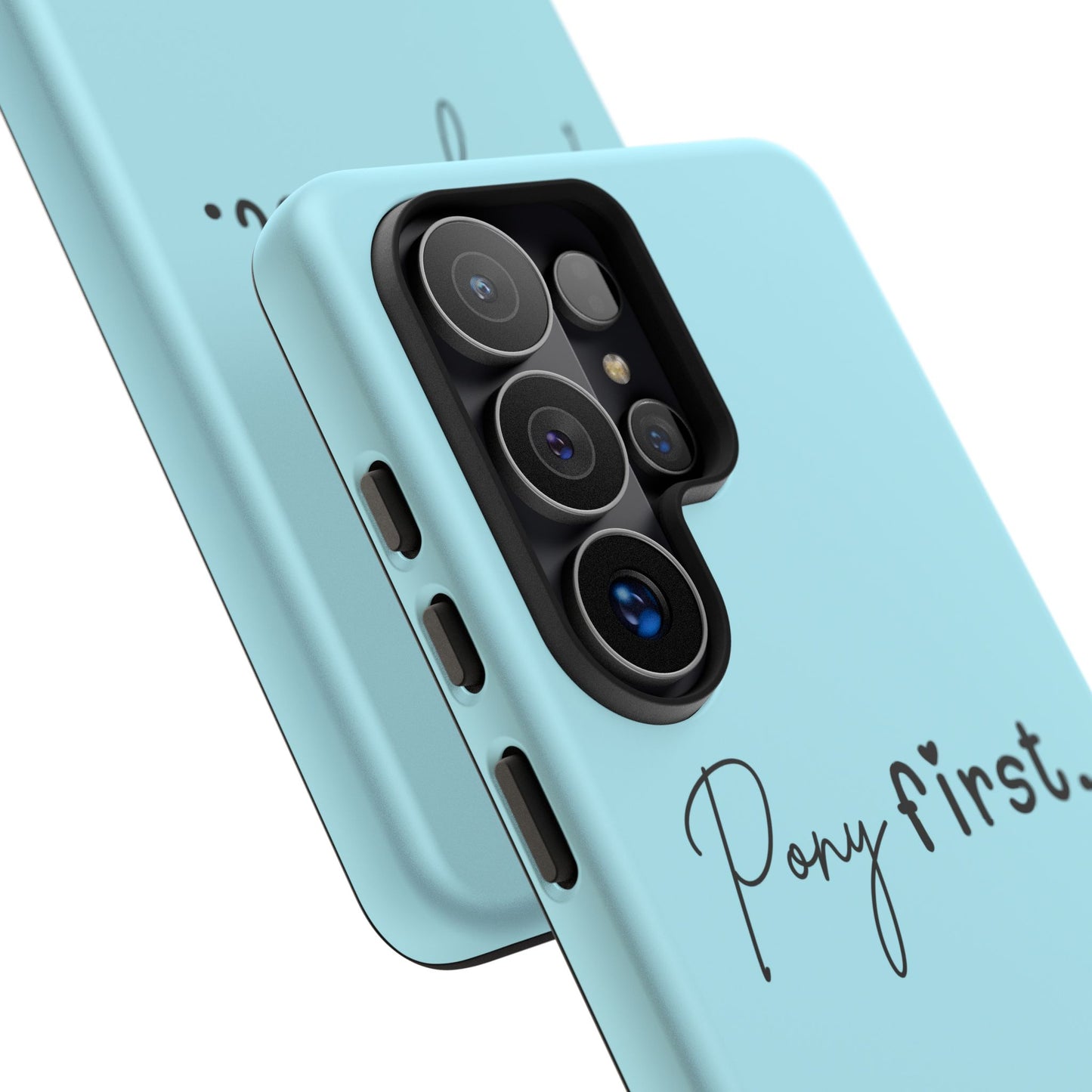 Pony First Phone Case - Protective Tough iPhone Cover with Minimalist Equestrian Script