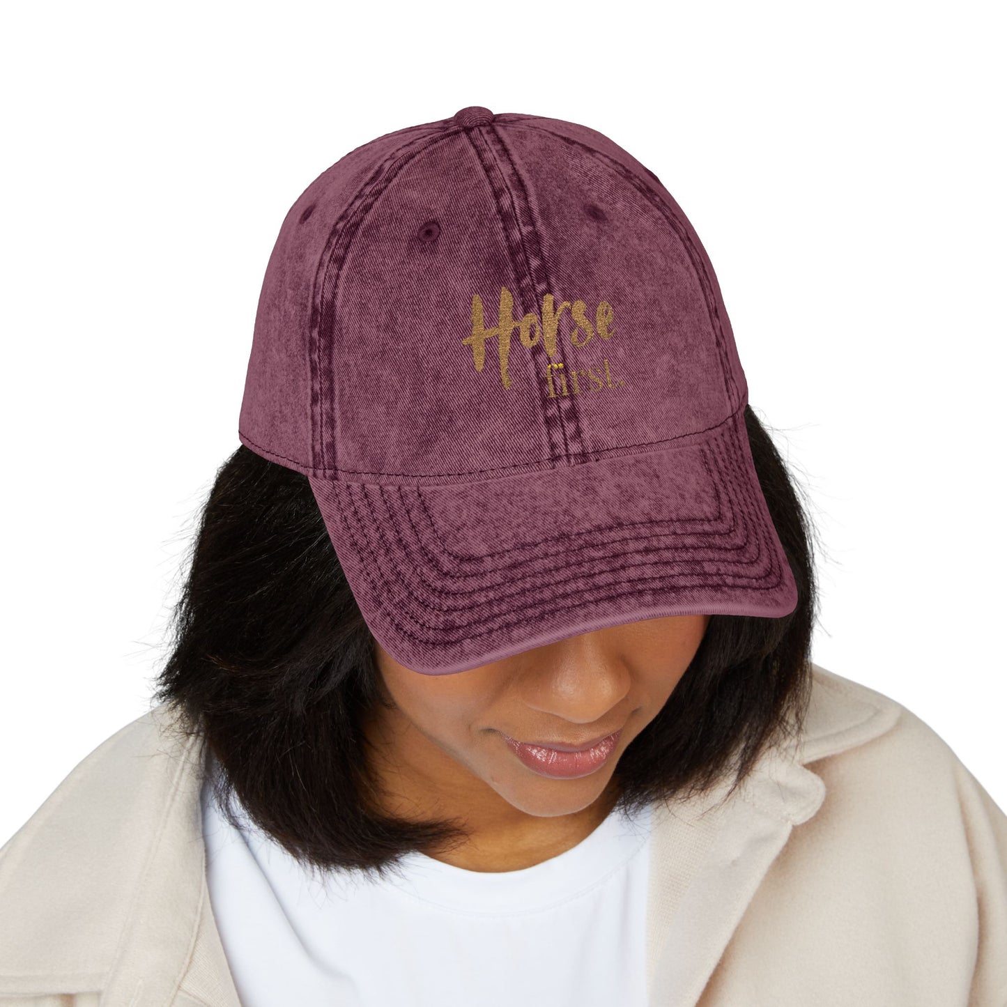 Horse first.Cap - Embroidered Vintage Cap