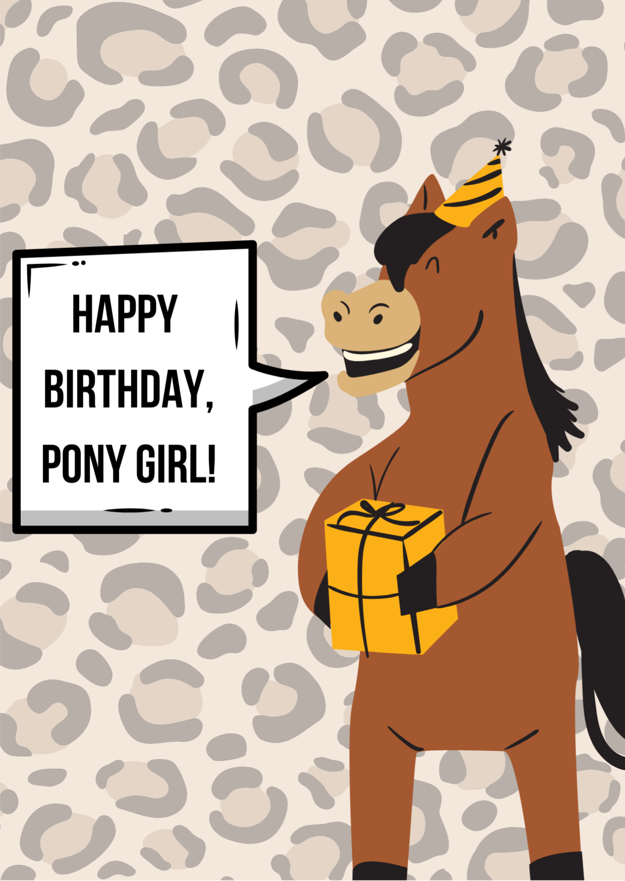 Geburtstagskarte Happy Birthday Ponygirl