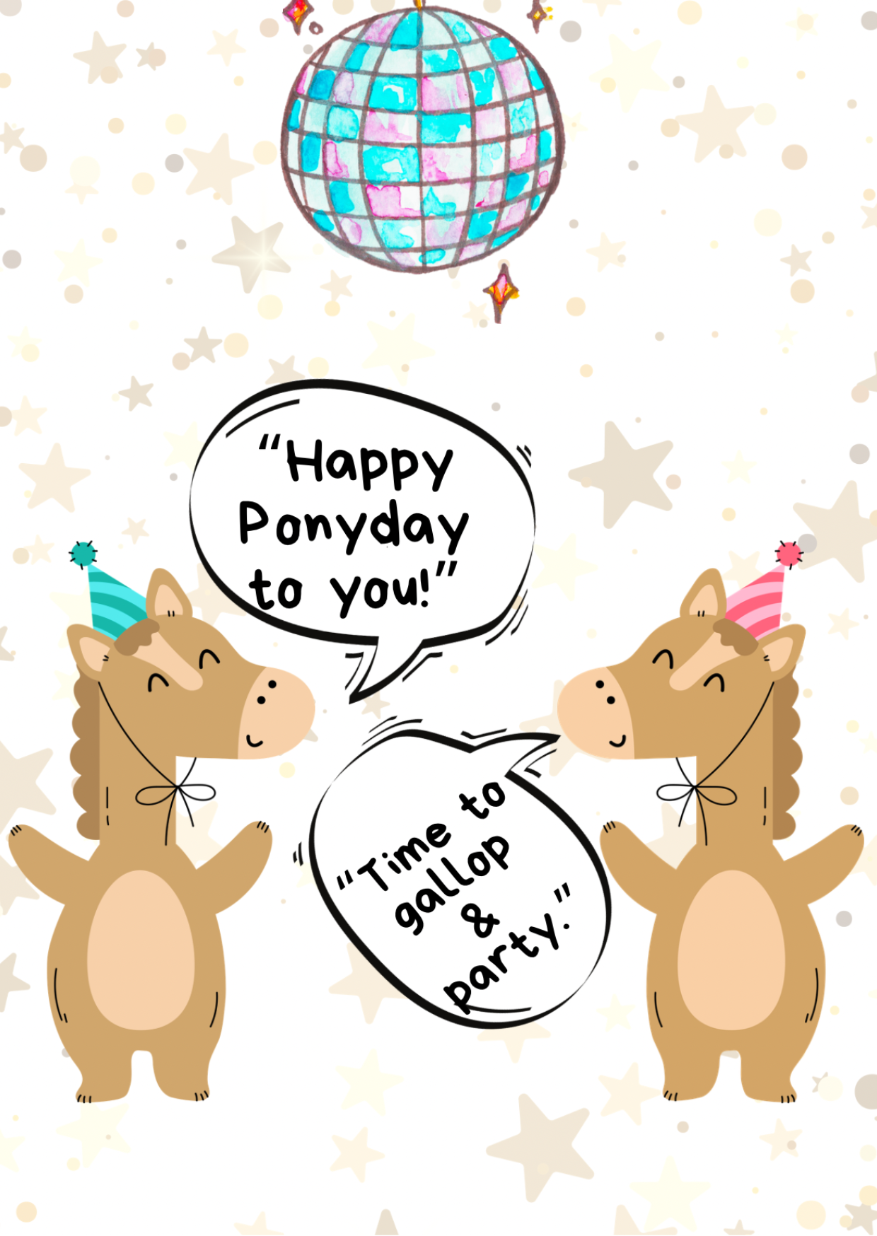 Geburtstagskarte Happy Ponyday to you