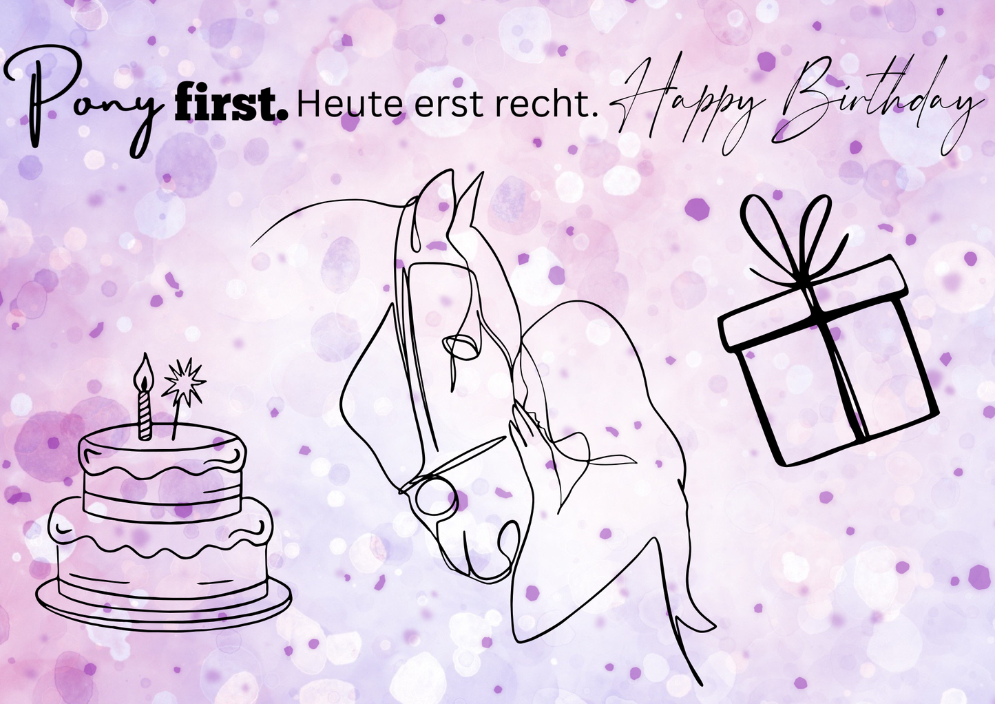 Geburtstagskarte Pony first