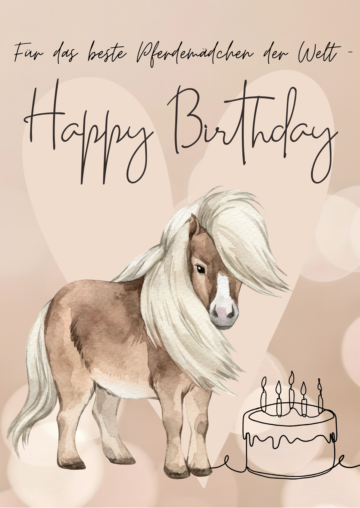 Geburtstagskarte Bestes Pferdemädchen