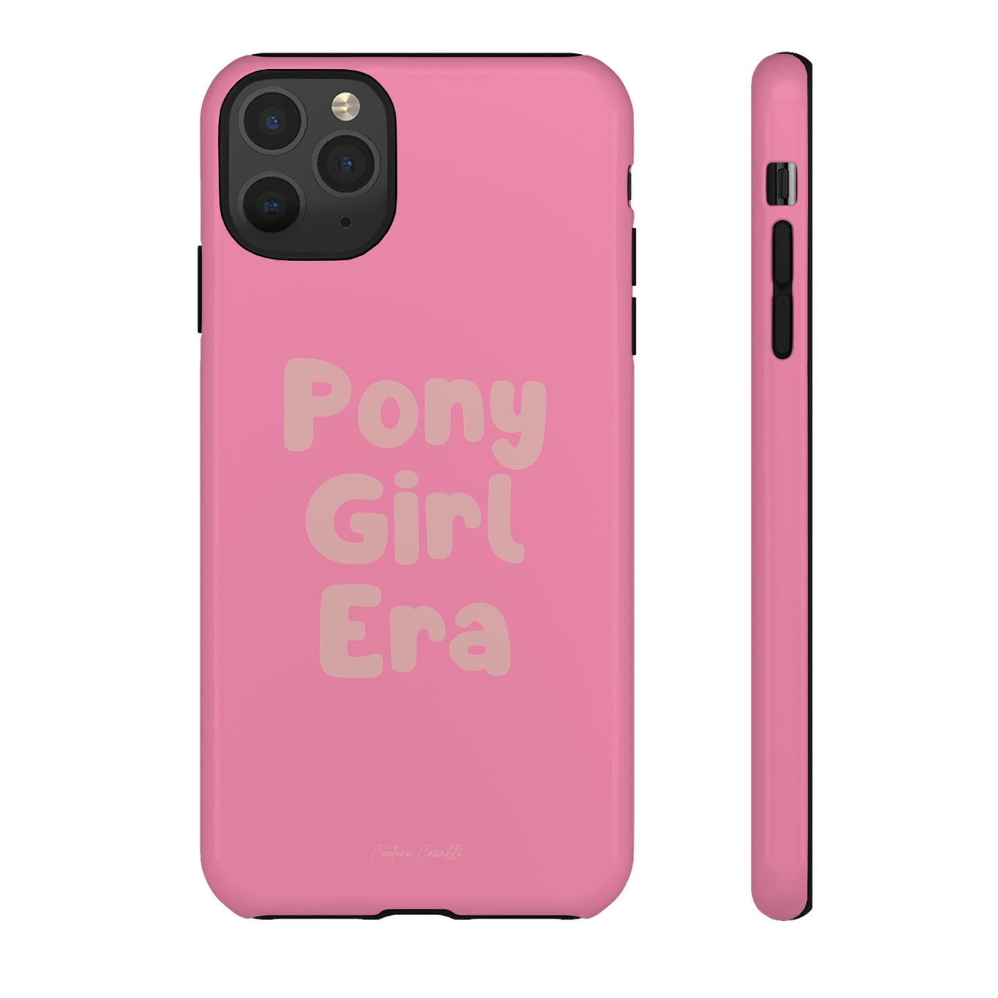 Pony Girl Era Phone Case — Pink Retro Text Protective Tough Case