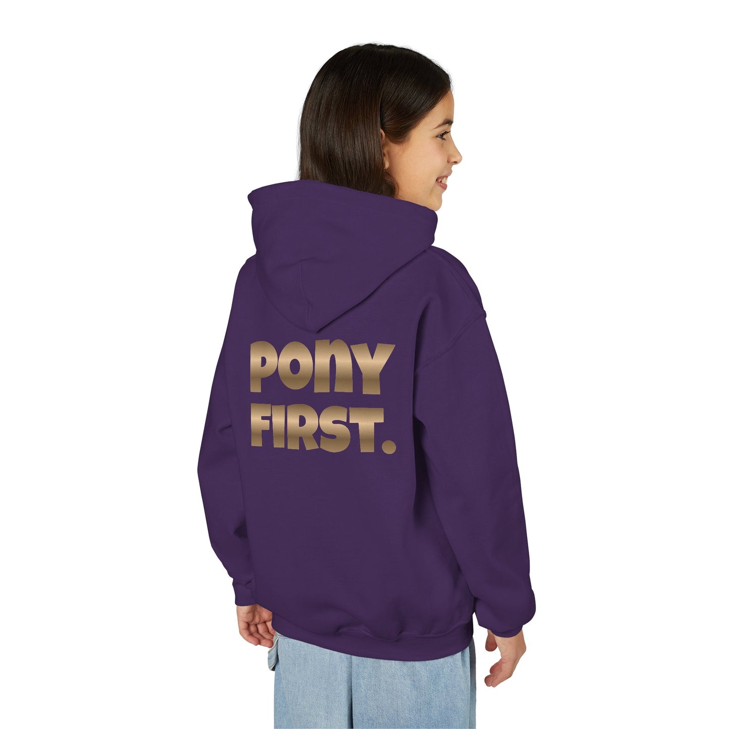Personalisiert: Pony First Kinder-Hoodie – Mit eigenem Namen oder Ponynamen