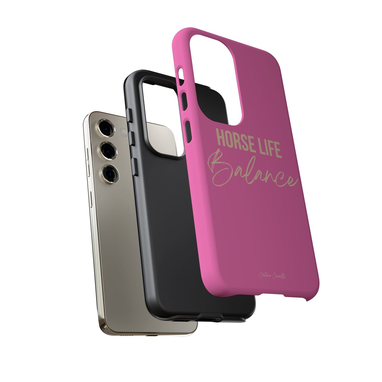 Horse Life Balance Phone Case - Pink Tough Protective Cover