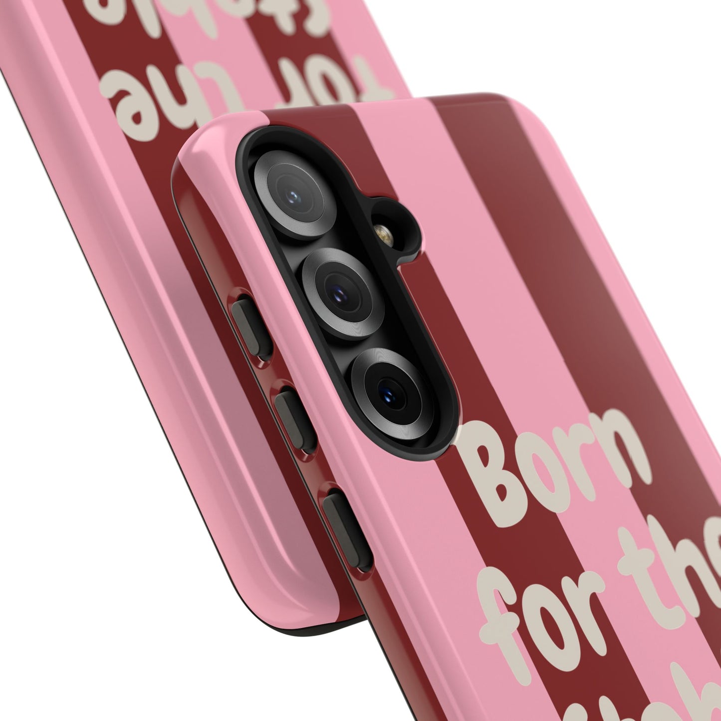 Phone Case — "Born for the Stable" Pink Striped Protective Tough Case