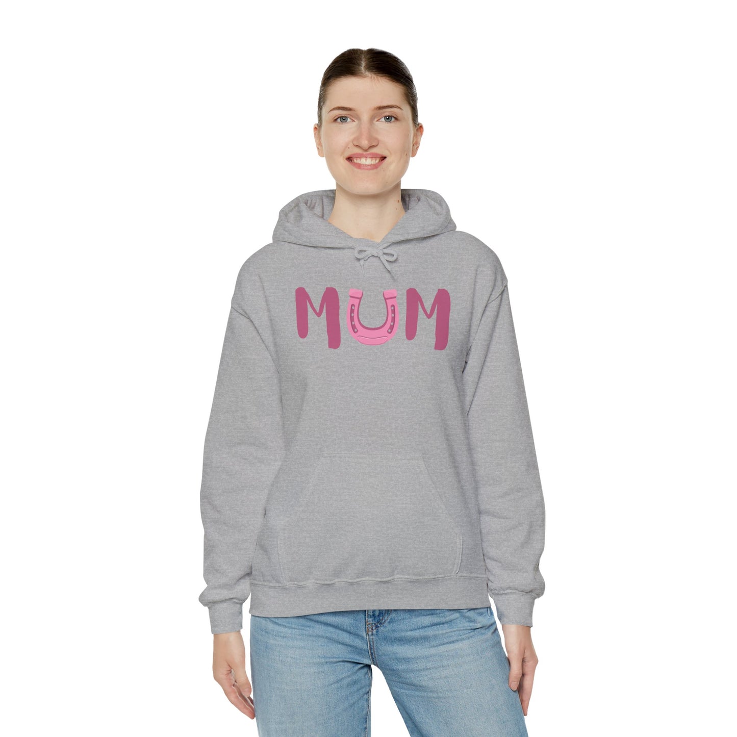 MUM Reitsport Hoodie personalisiert am Ärmel mit Pferdename – Pink Horse Mum Hoodie – emotionales Stall Statement