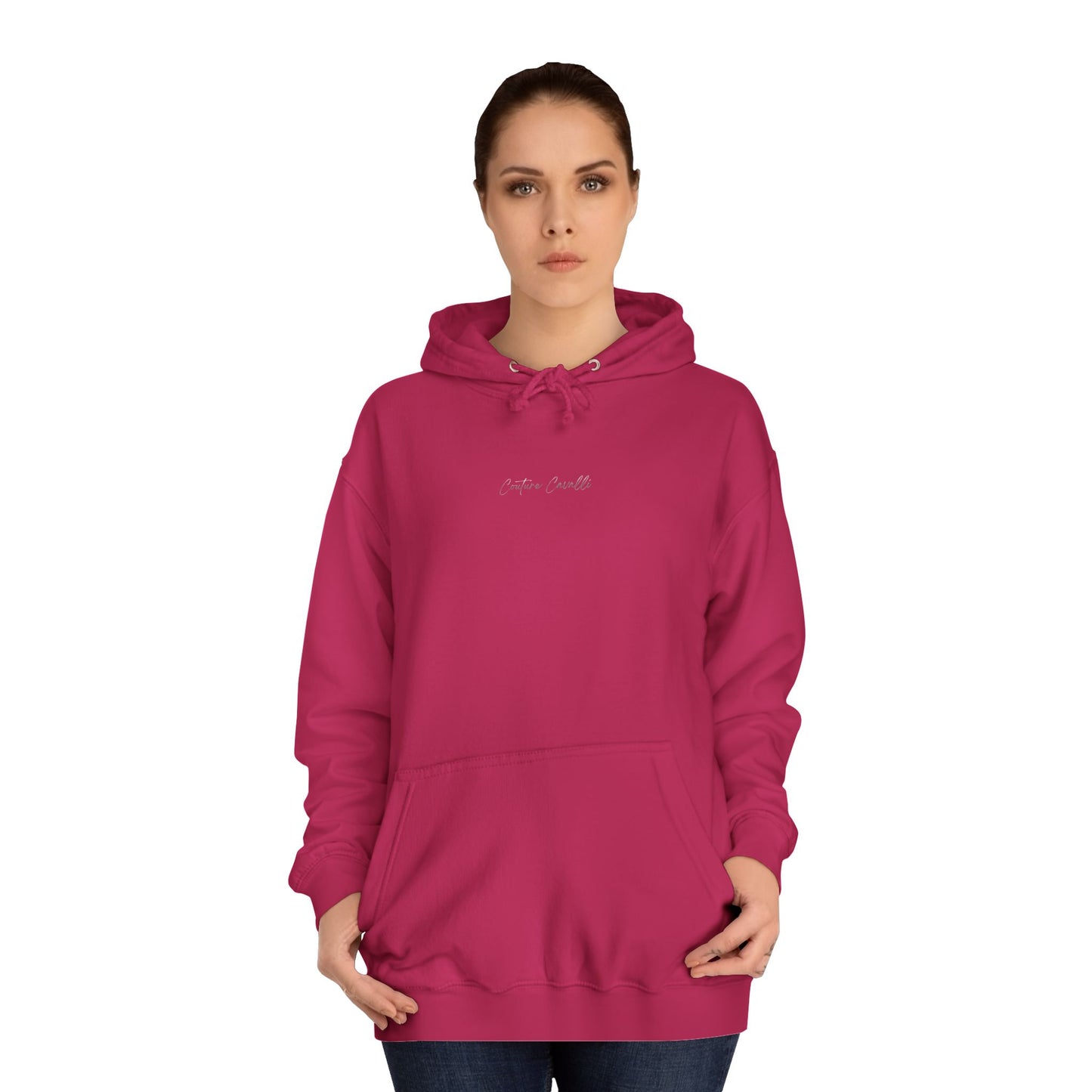 College Hoodie — 'PONY FIRST.' Metallic Back Print, Casual Campus Pullover