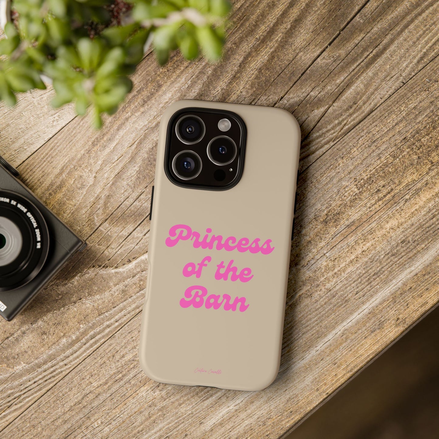 Phone Case — "Princess of the Barn" Pink Script Protective Tough Case