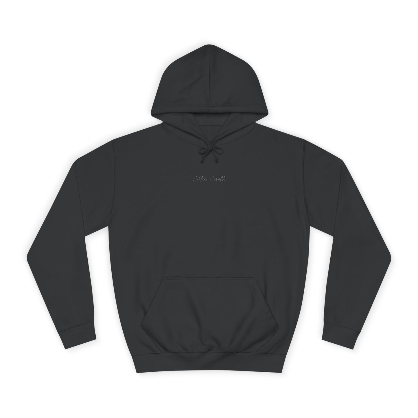 College Hoodie — 'PONY FIRST.' Metallic Back Print, Casual Campus Pullover