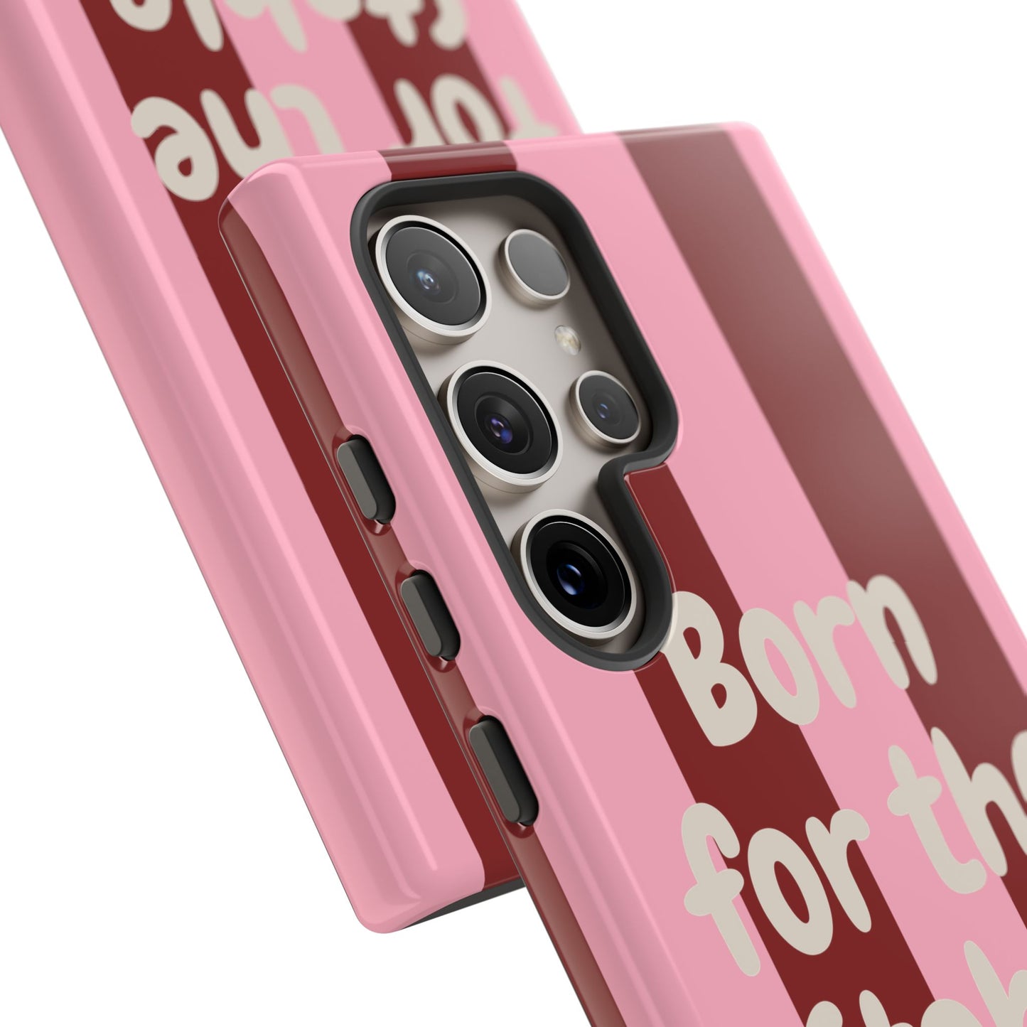 Phone Case — "Born for the Stable" Pink Striped Protective Tough Case