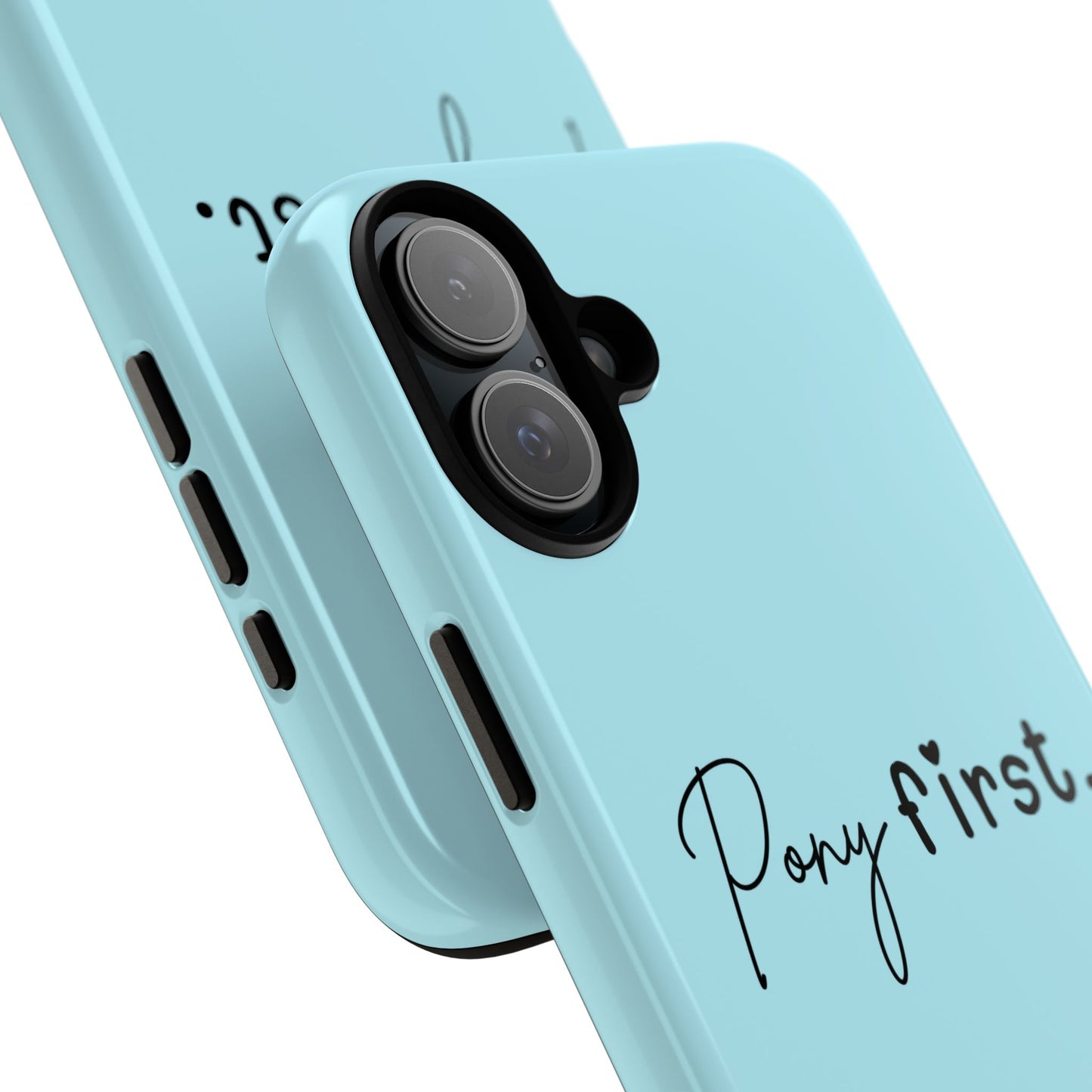 Pony First Phone Case - Protective Tough iPhone Cover with Minimalist Equestrian Script