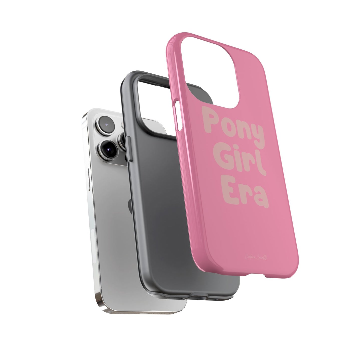 Pony Girl Era Phone Case — Pink Retro Text Protective Tough Case