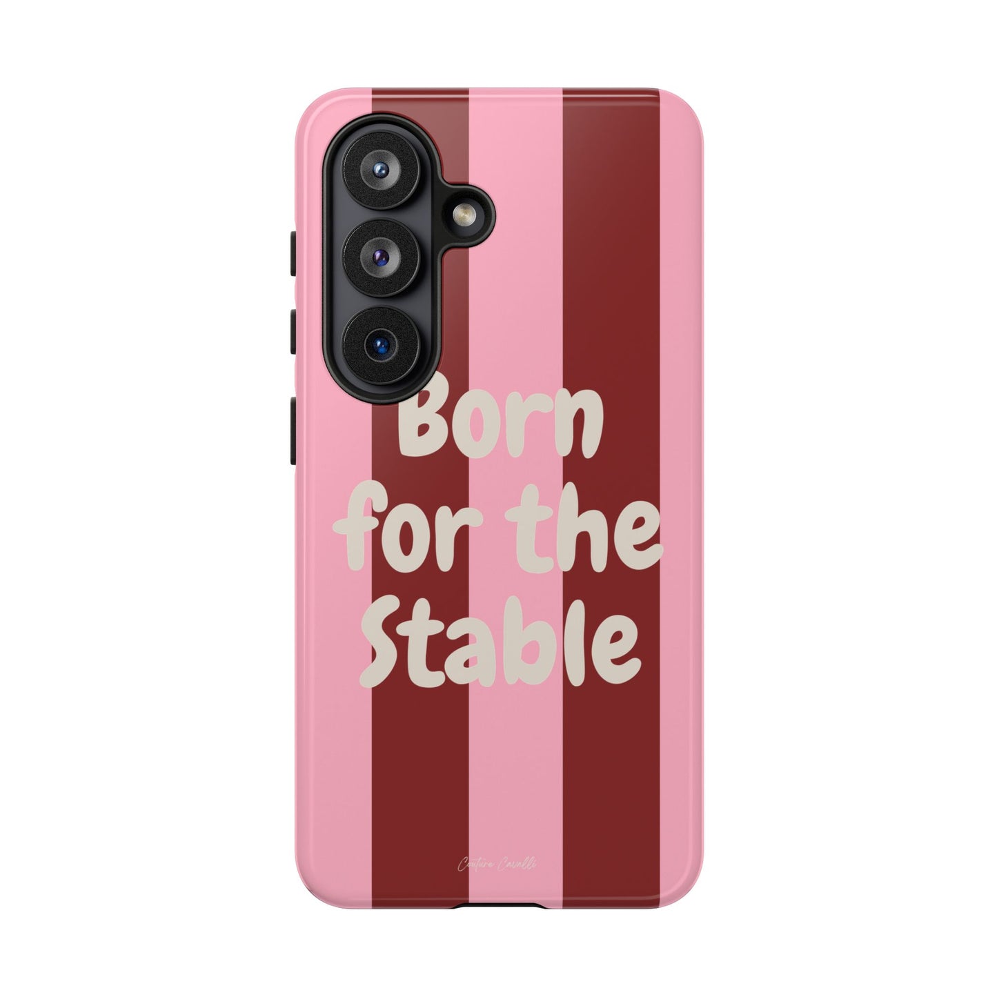 Phone Case — "Born for the Stable" Pink Striped Protective Tough Case