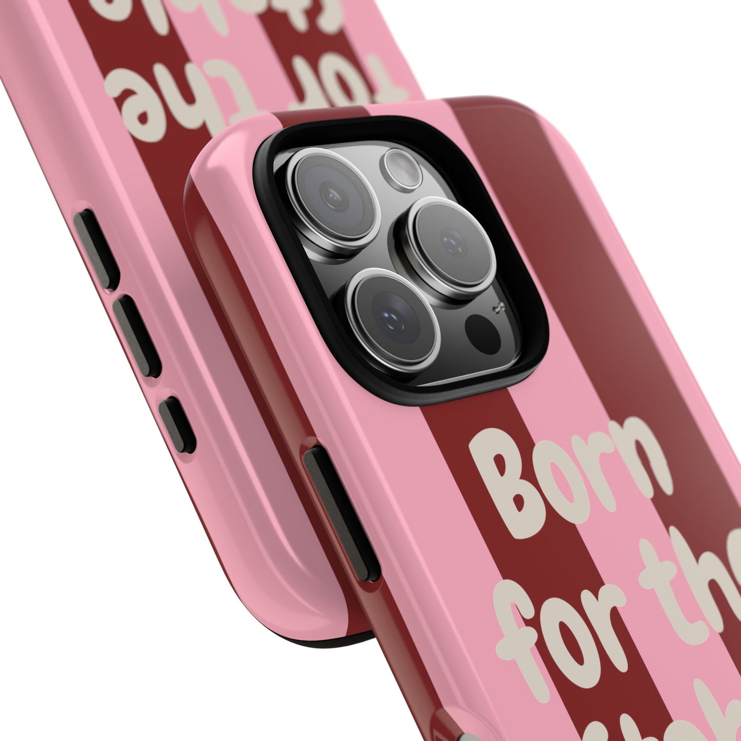 Phone Case — "Born for the Stable" Pink Striped Protective Tough Case