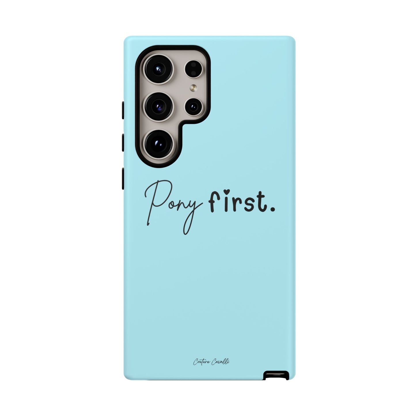 Pony First Phone Case - Protective Tough iPhone Cover with Minimalist Equestrian Script