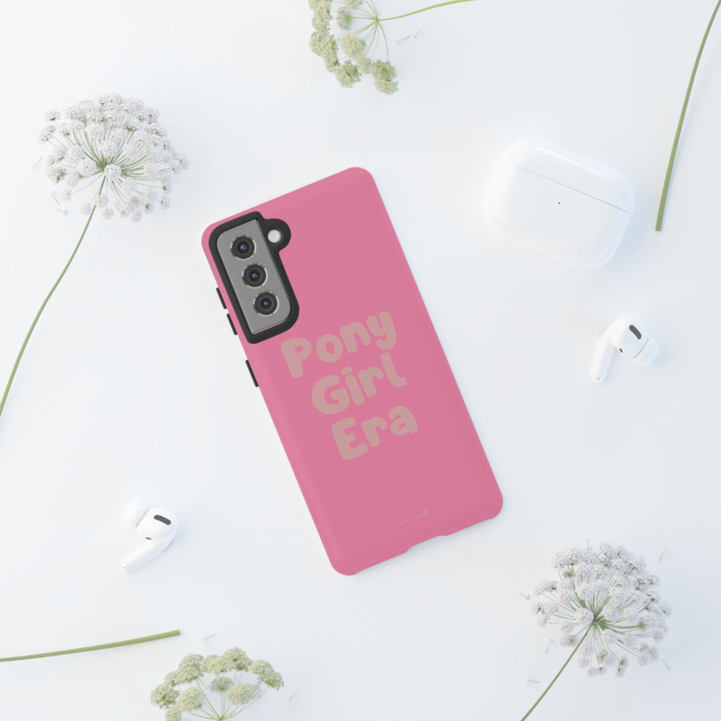Pony Girl Era Phone Case — Pink Retro Text Protective Tough Case