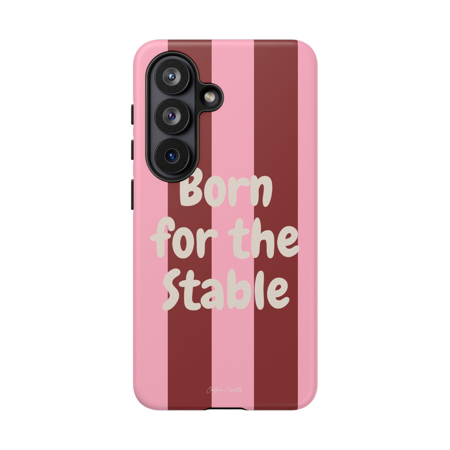Phone Case — "Born for the Stable" Pink Striped Protective Tough Case