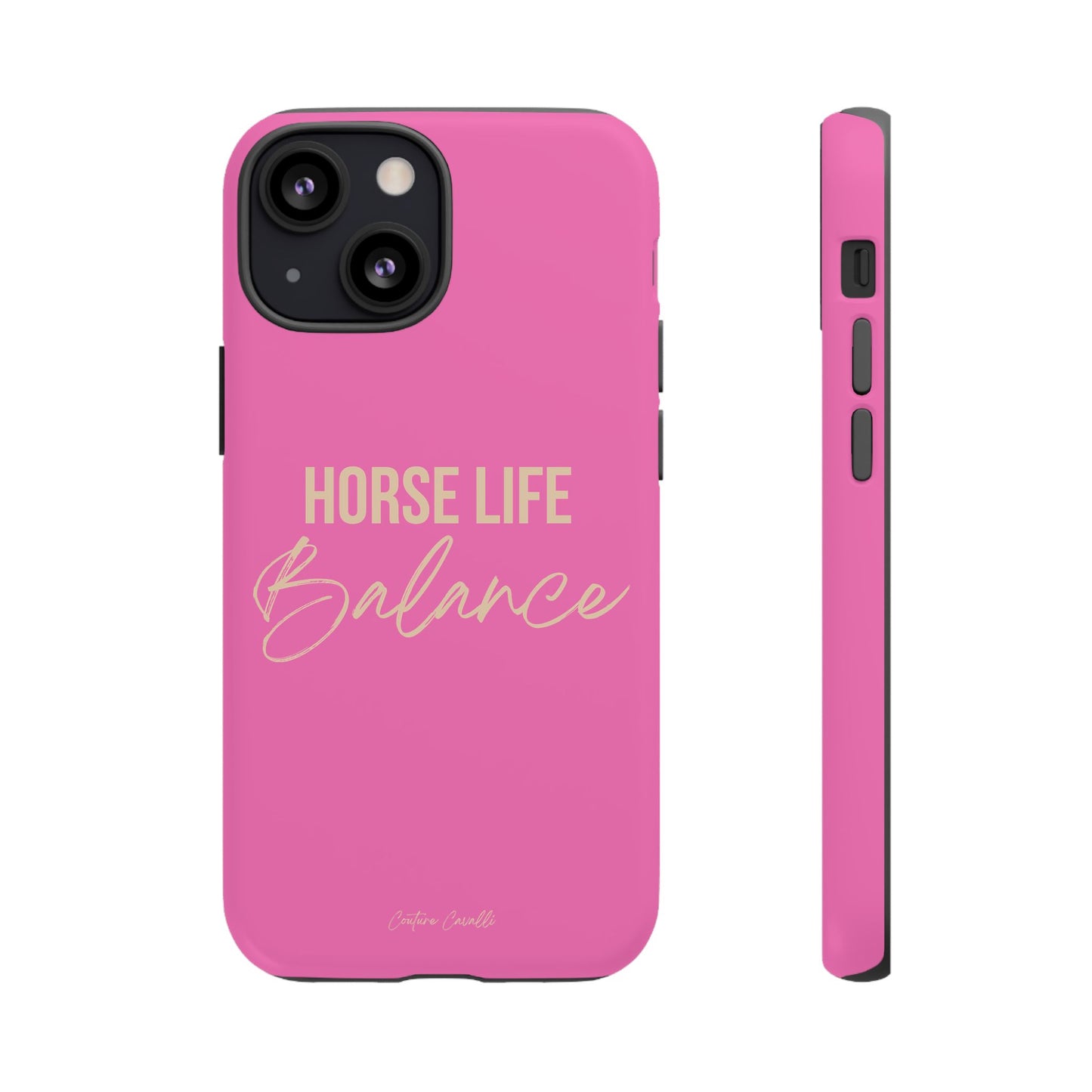 Horse Life Balance Phone Case - Pink Tough Protective Cover