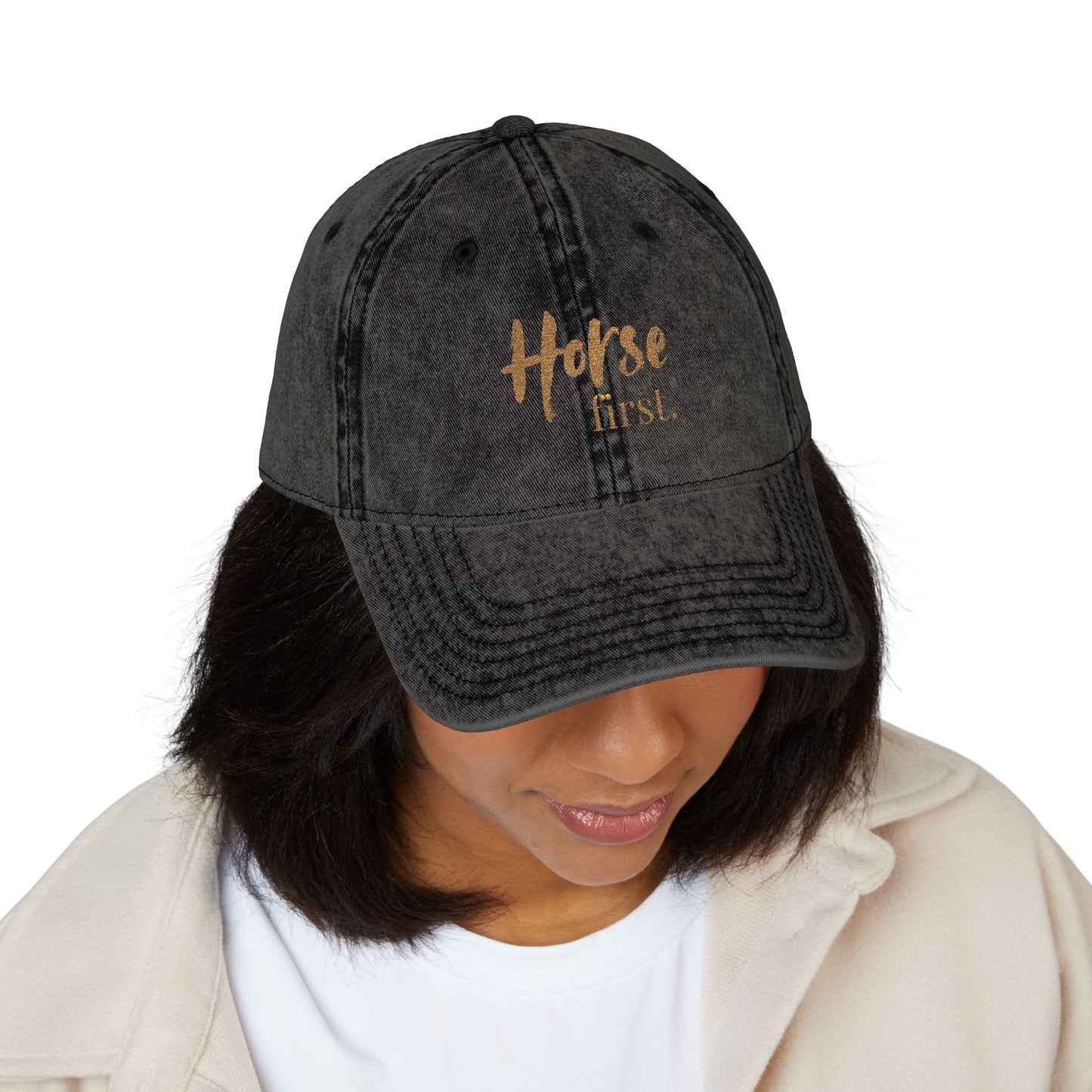 Horse first.Cap - Embroidered Vintage Cap