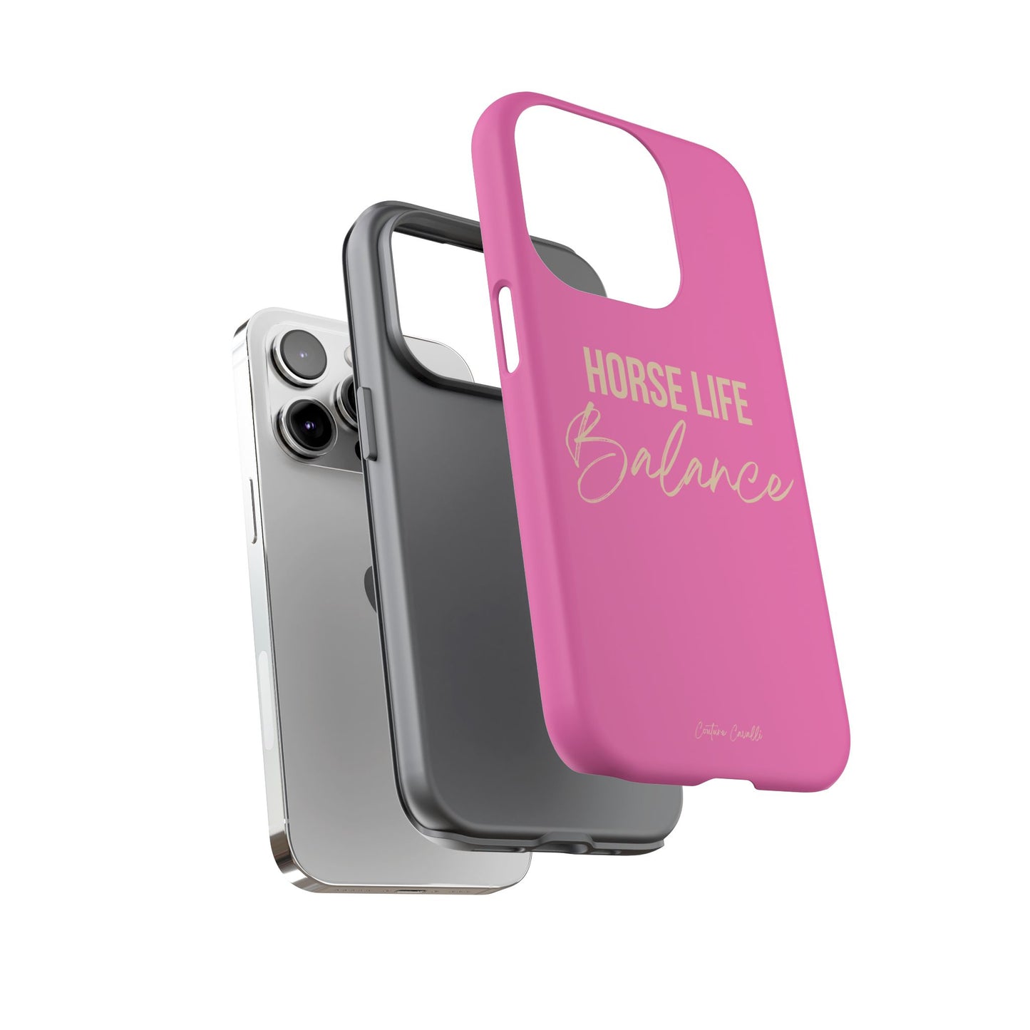 Horse Life Balance Phone Case - Pink Tough Protective Cover