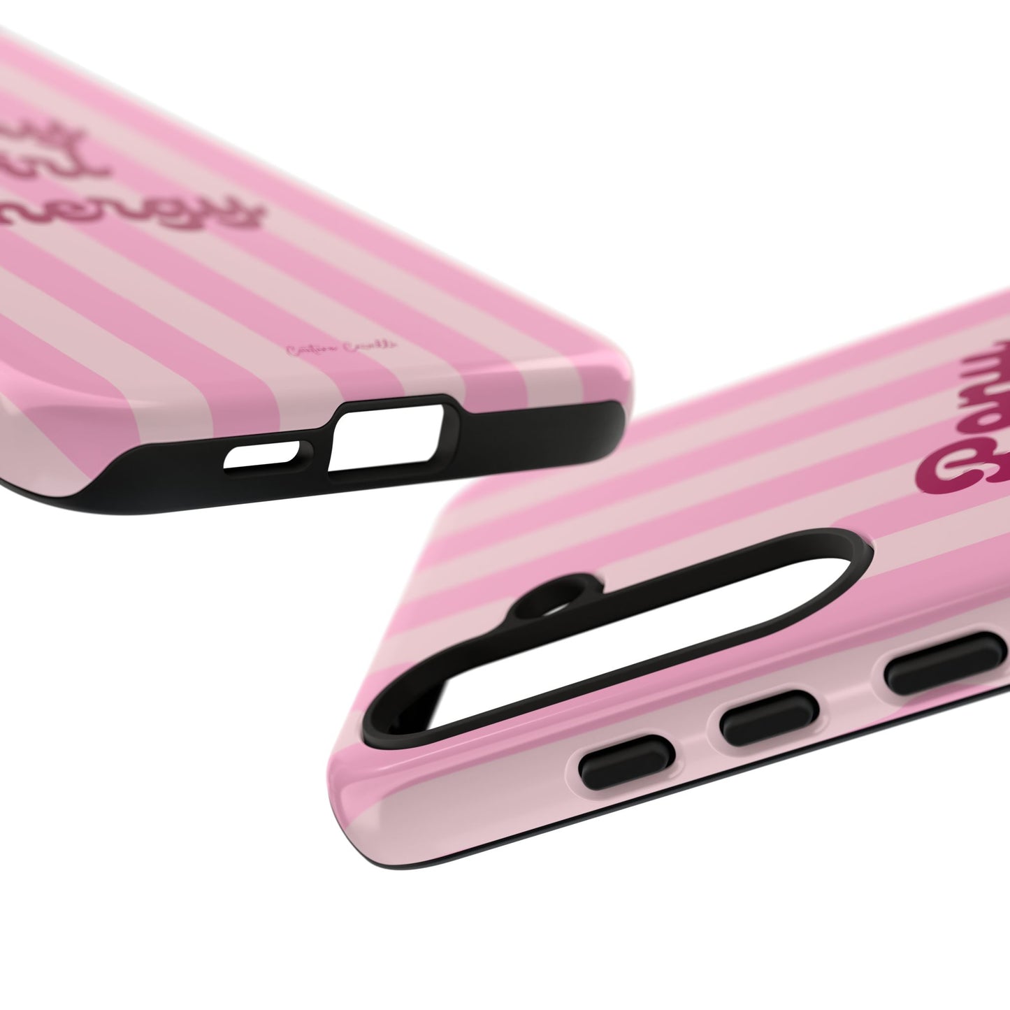 Pony Girl Energy Tough Phone Case — Pink Striped Protective Cover