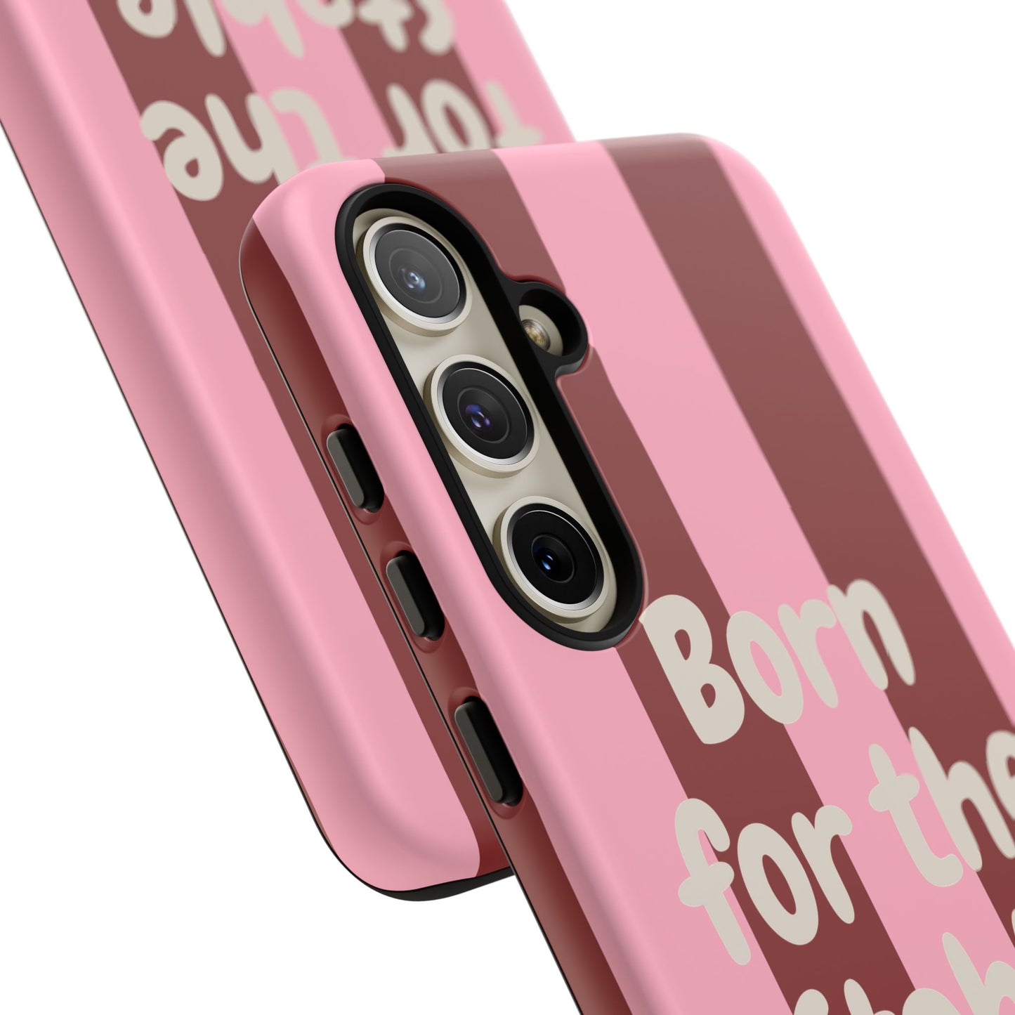 Phone Case — "Born for the Stable" Pink Striped Protective Tough Case