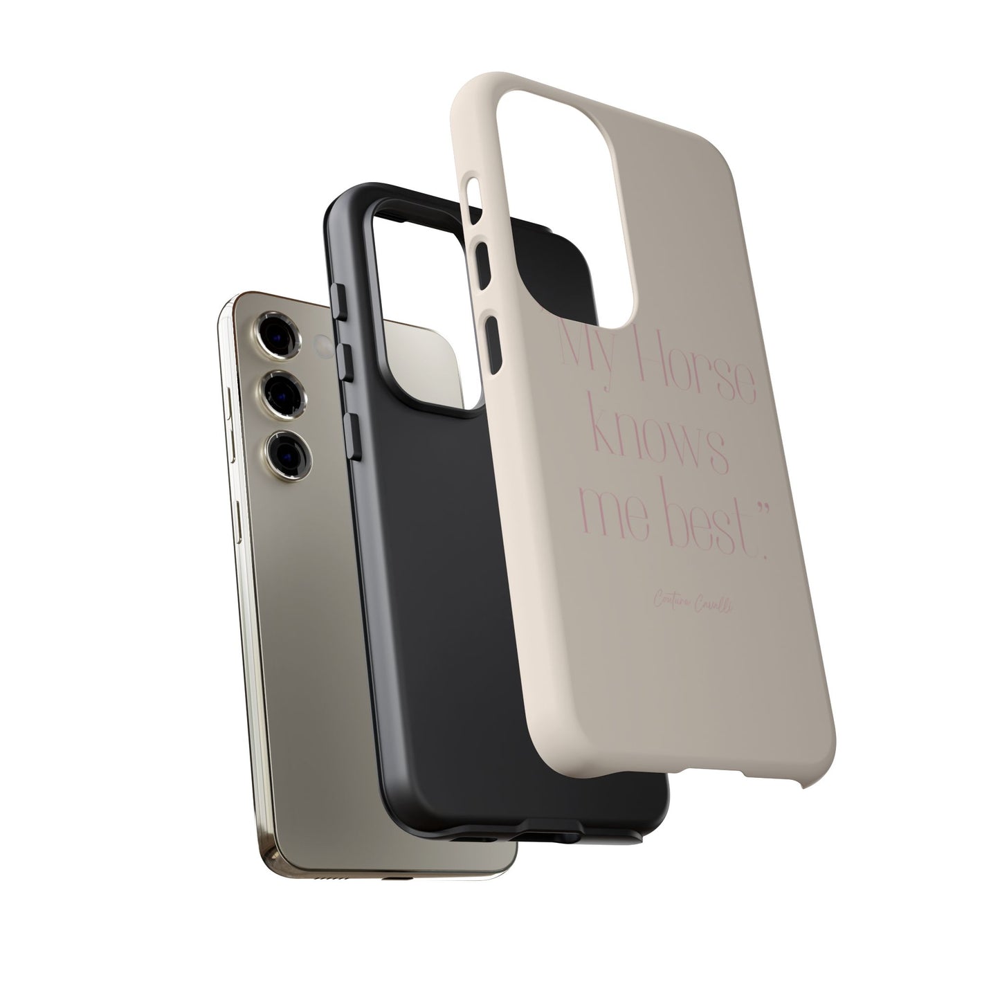 Equestrian Quote Tough Phone Case — “My Horse Knows Me Best” Protective iPhone Cover