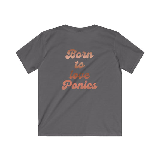 Born to Love Ponies Kinder T-Shirt – Pferdemädchen Shirt | Reitsport Outfit | Stall Liebe