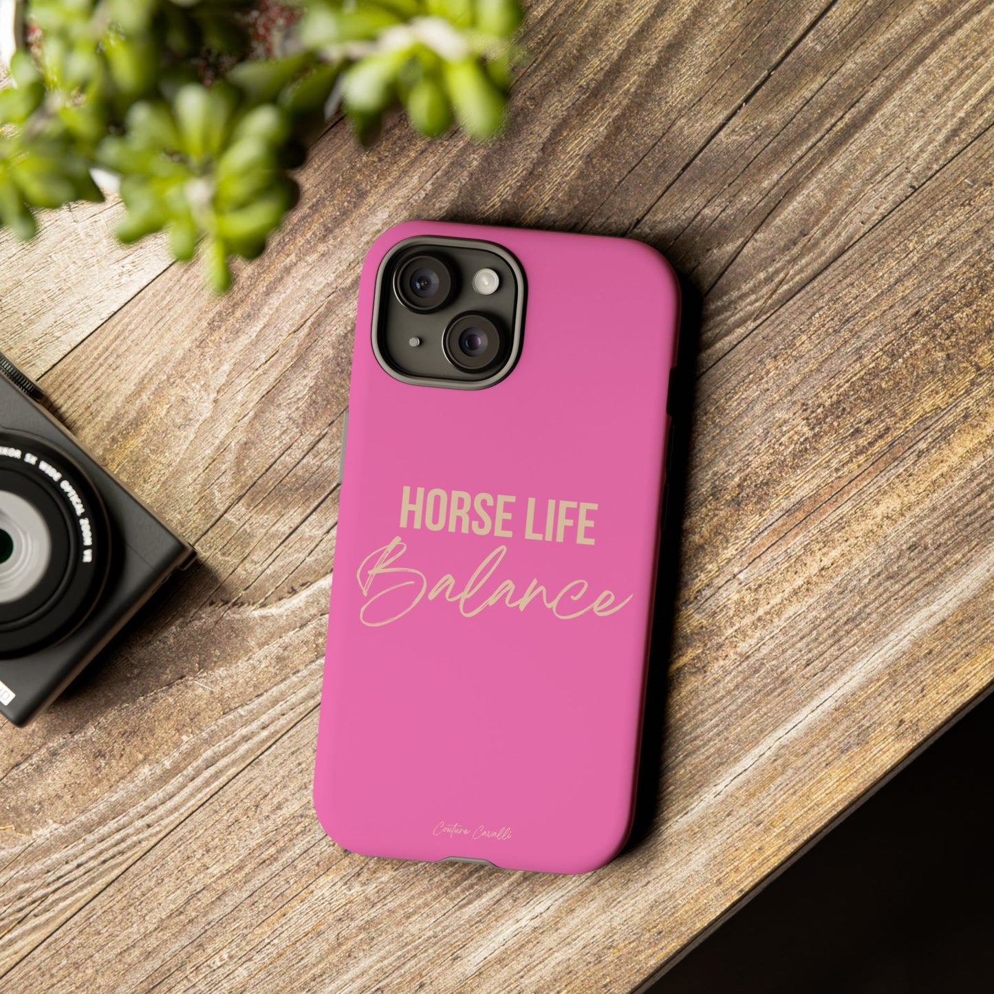 Horse Life Balance Phone Case - Pink Tough Protective Cover