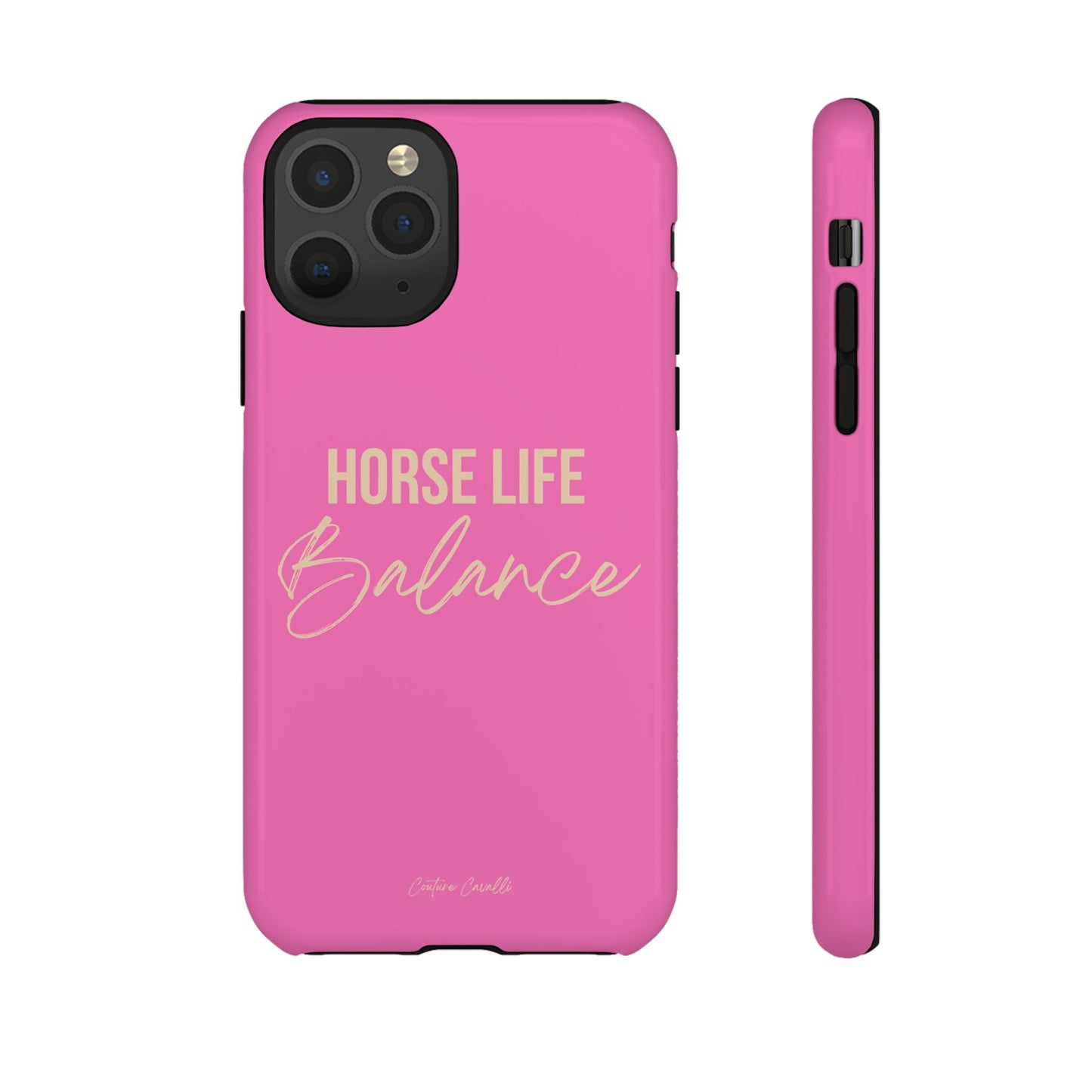 Horse Life Balance Phone Case - Pink Tough Protective Cover