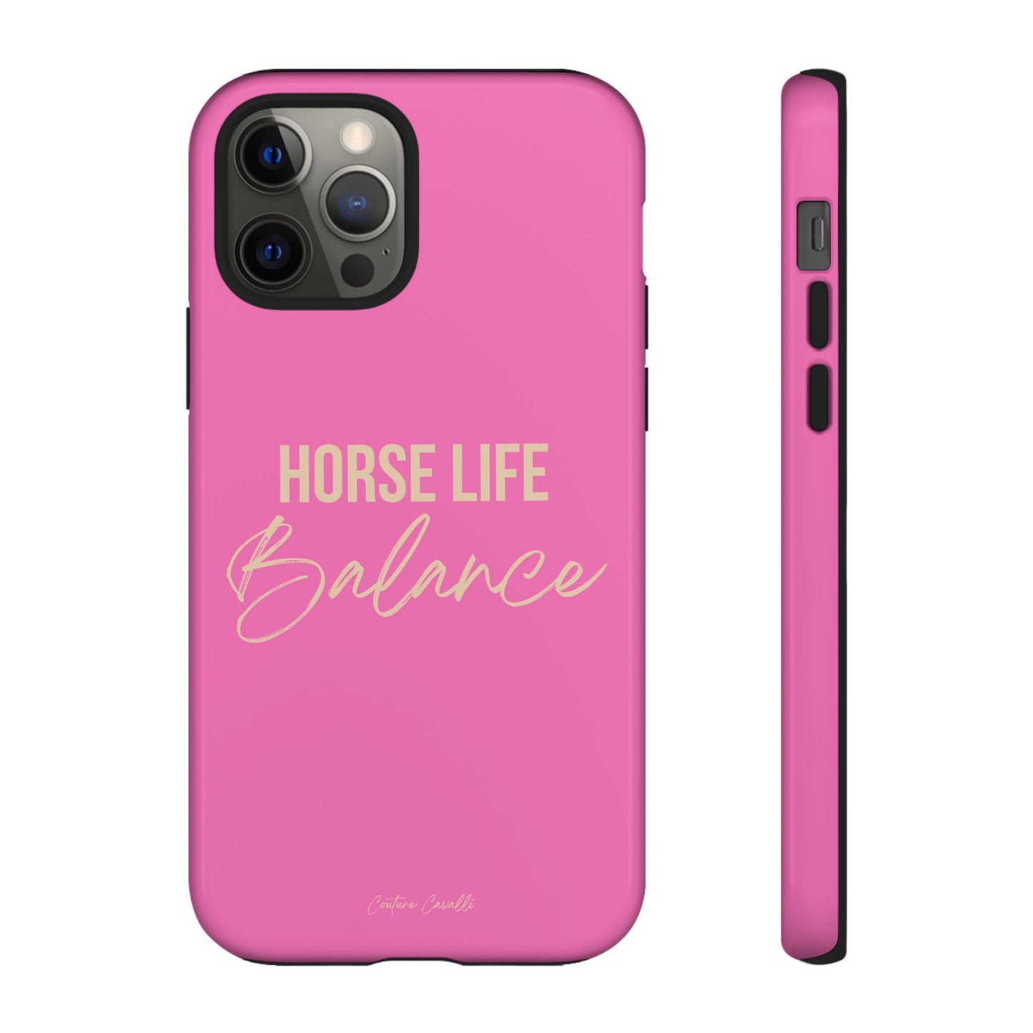 Horse Life Balance Phone Case - Pink Tough Protective Cover