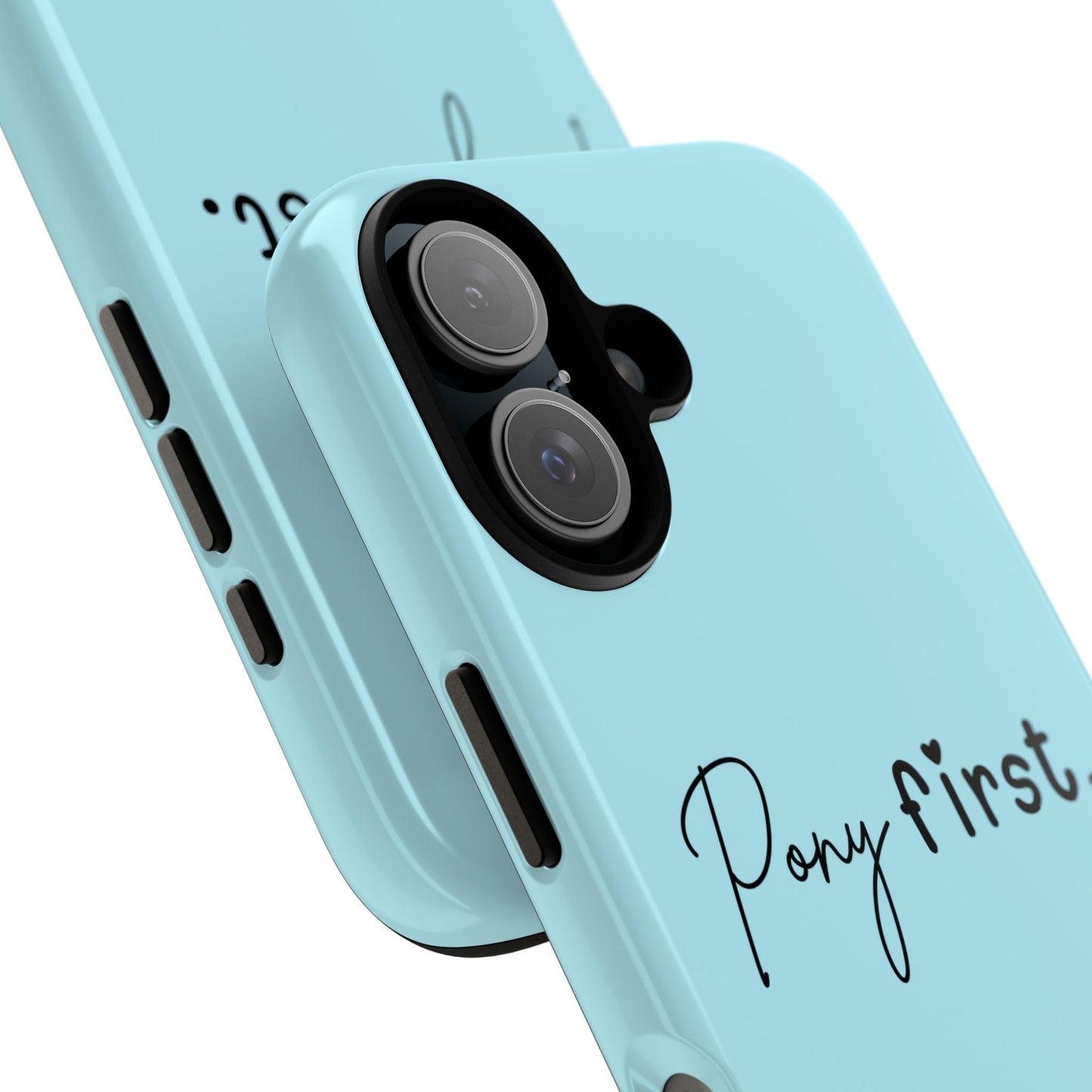 Pony First Phone Case - Protective Tough iPhone Cover with Minimalist Equestrian Script