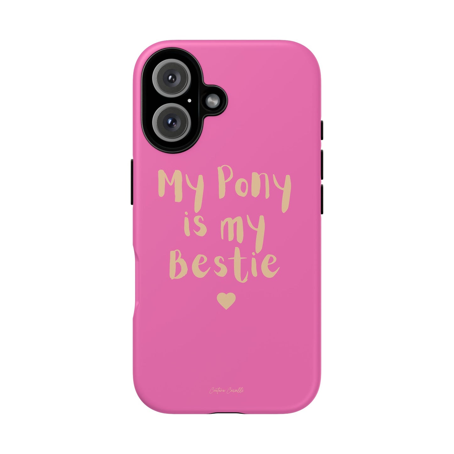 Pink 'My Pony Is My Bestie' Tough Phone Case I Handyhülle I Personalisiert mit Ponynamen