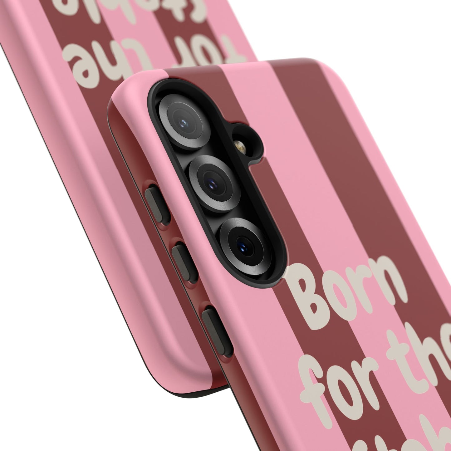 Phone Case — "Born for the Stable" Pink Striped Protective Tough Case