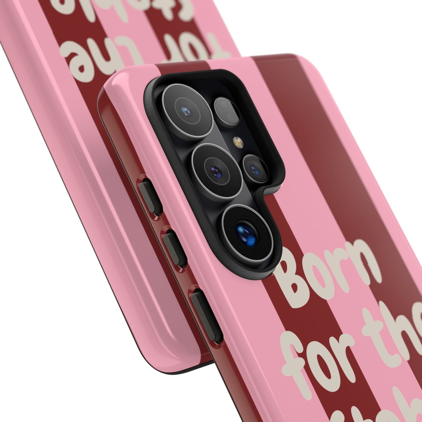 Phone Case — "Born for the Stable" Pink Striped Protective Tough Case