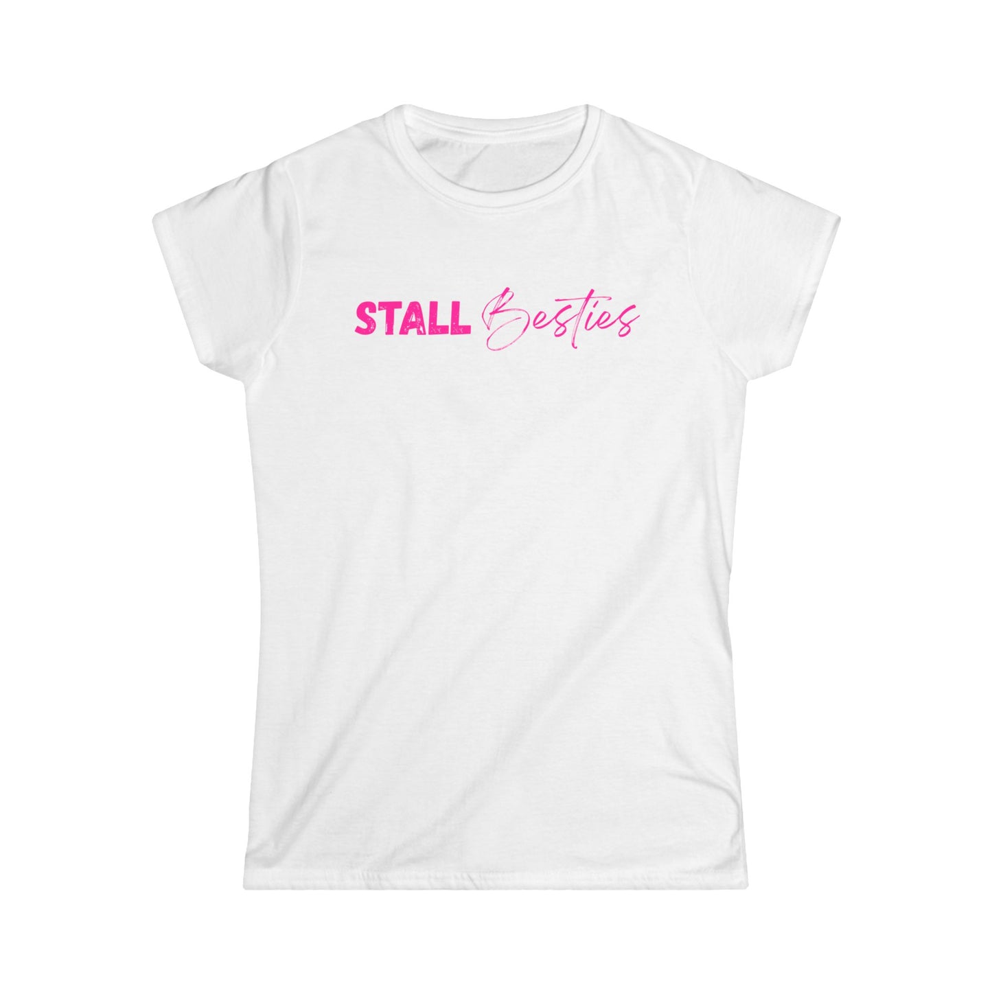 Stall Besties T-Shirt - Reiterfreundinnen Shirt - Pferdemädchen Shirt mit pinkem Aufdruck - Geschenk für Stallfreundin