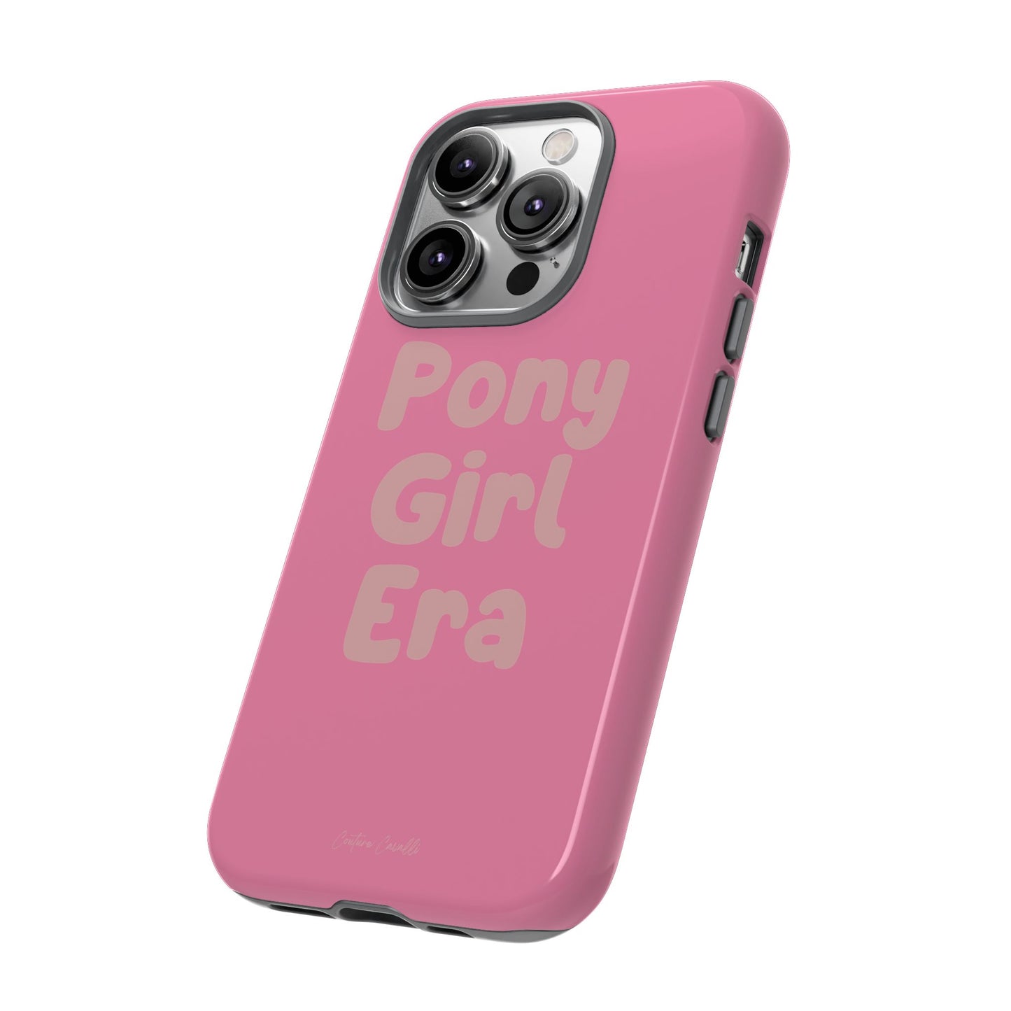 Pony Girl Era Phone Case — Pink Retro Text Protective Tough Case