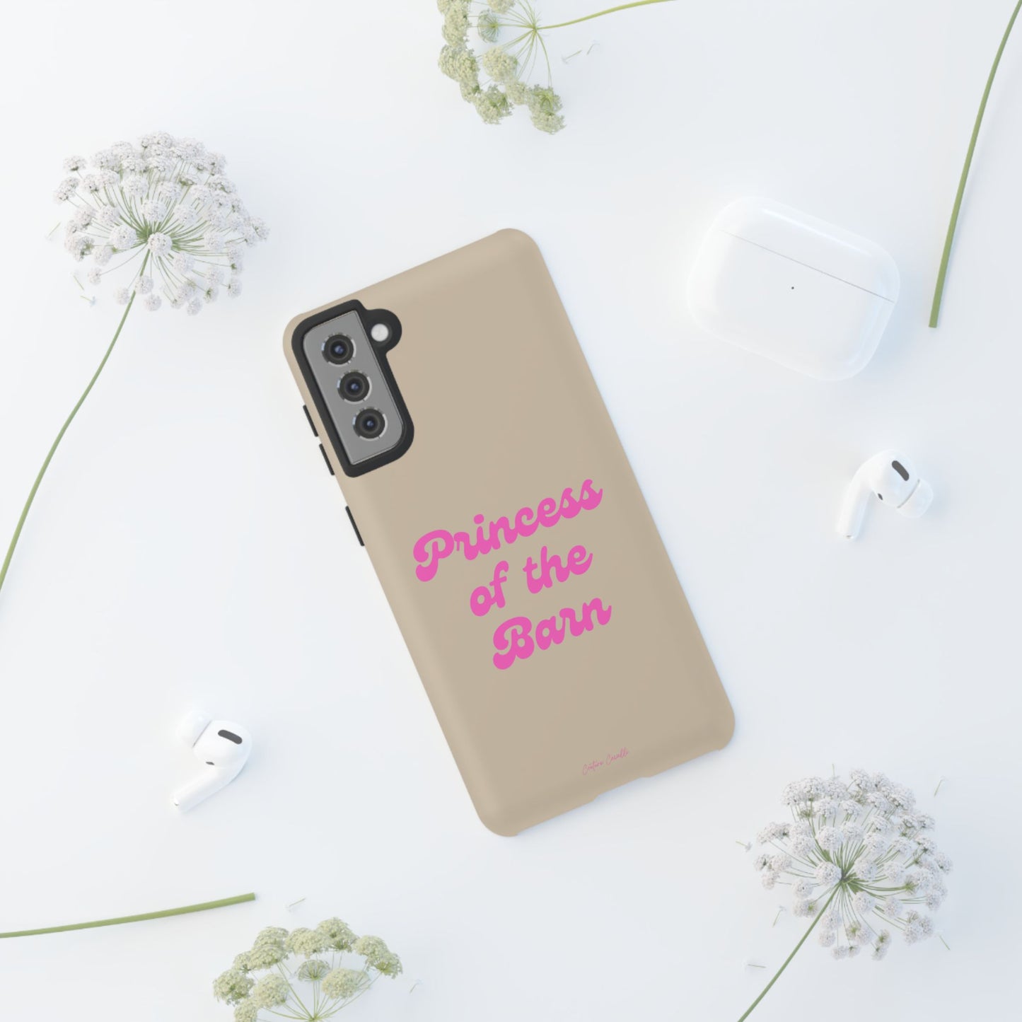Phone Case — "Princess of the Barn" Pink Script Protective Tough Case