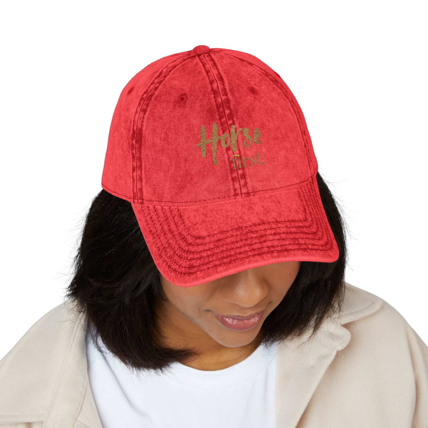 Horse first.Cap - Embroidered Vintage Cap