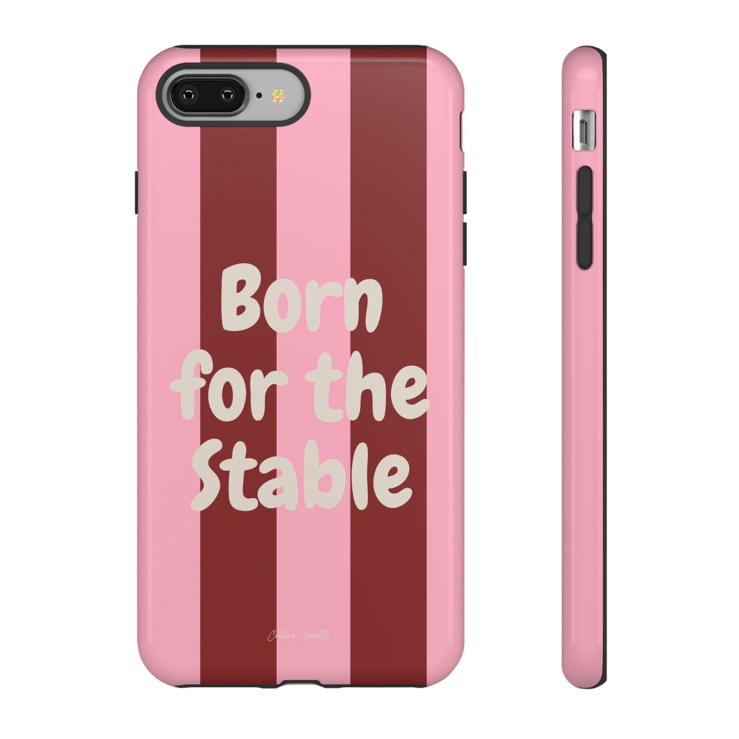 Phone Case — "Born for the Stable" Pink Striped Protective Tough Case