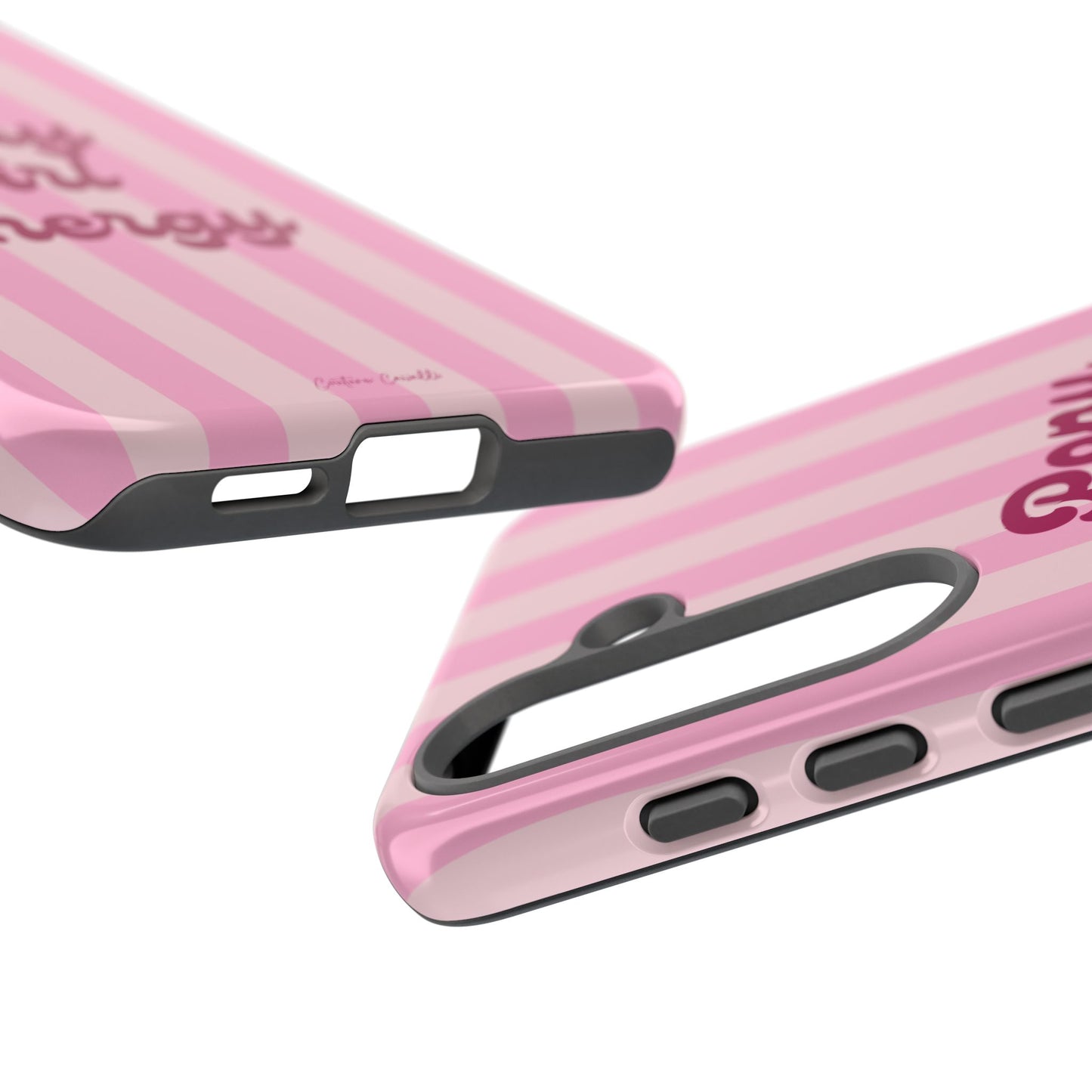 Pony Girl Energy Tough Phone Case — Pink Striped Protective Cover