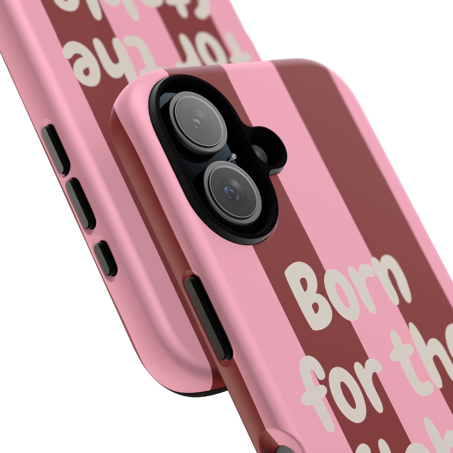 Phone Case — "Born for the Stable" Pink Striped Protective Tough Case