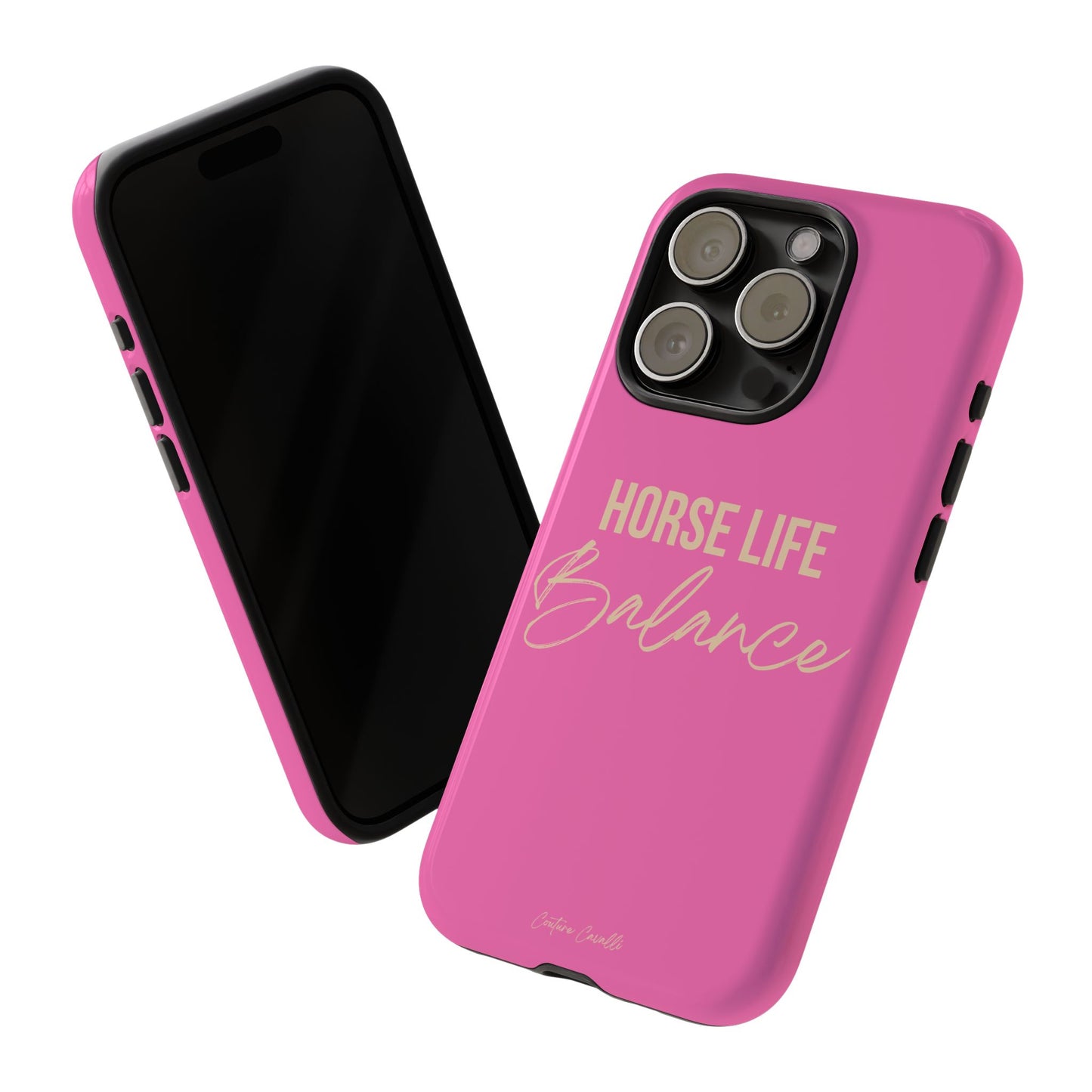 Horse Life Balance Phone Case - Pink Tough Protective Cover