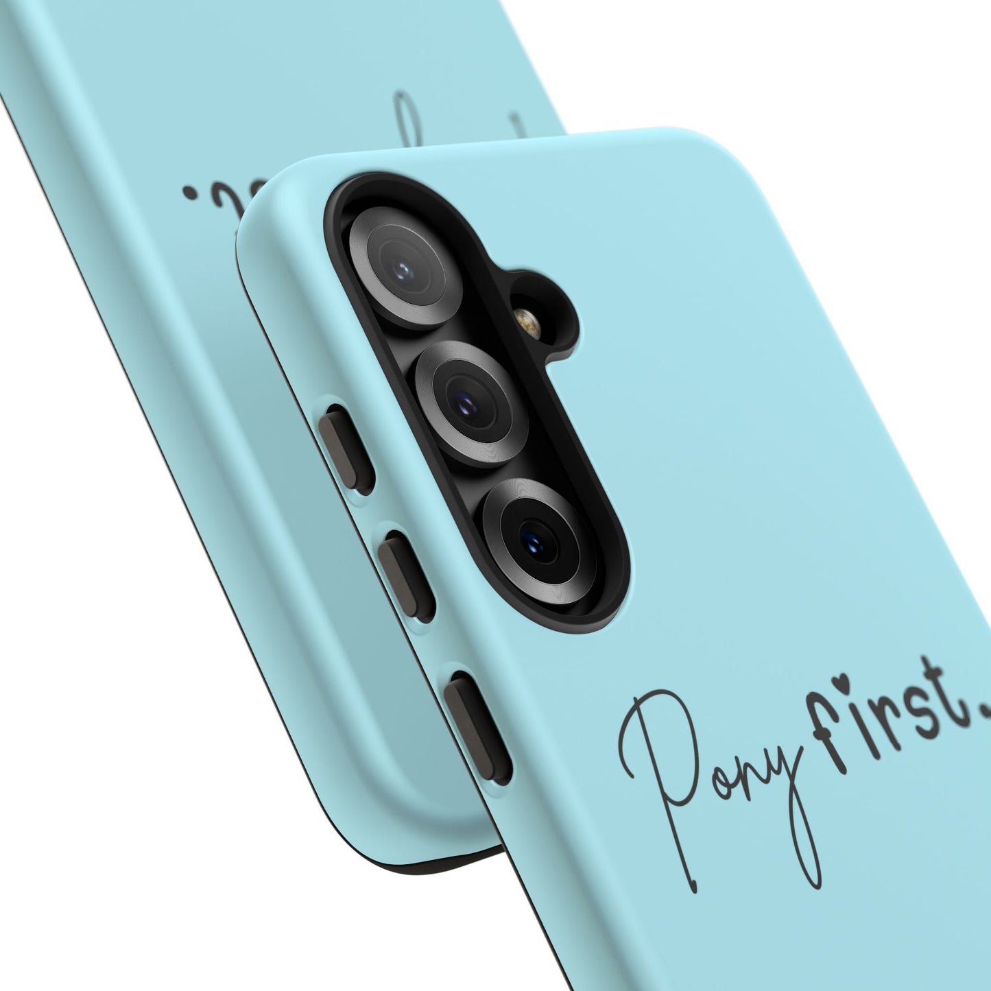 Pony First Phone Case - Protective Tough iPhone Cover with Minimalist Equestrian Script