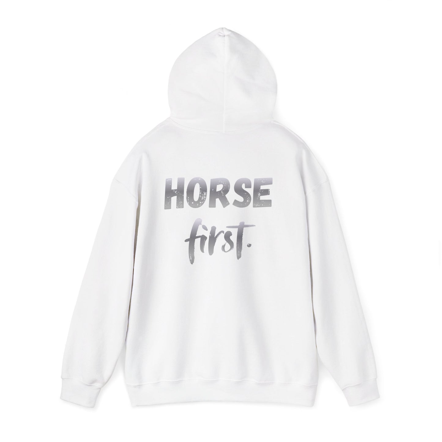 Horse First Hoodie — Equestrian Graphic Hooded Sweatshirt