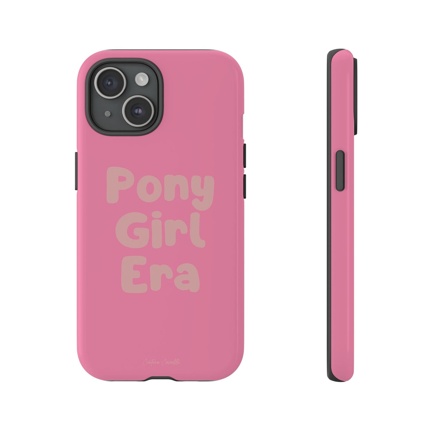 Pony Girl Era Phone Case — Pink Retro Text Protective Tough Case