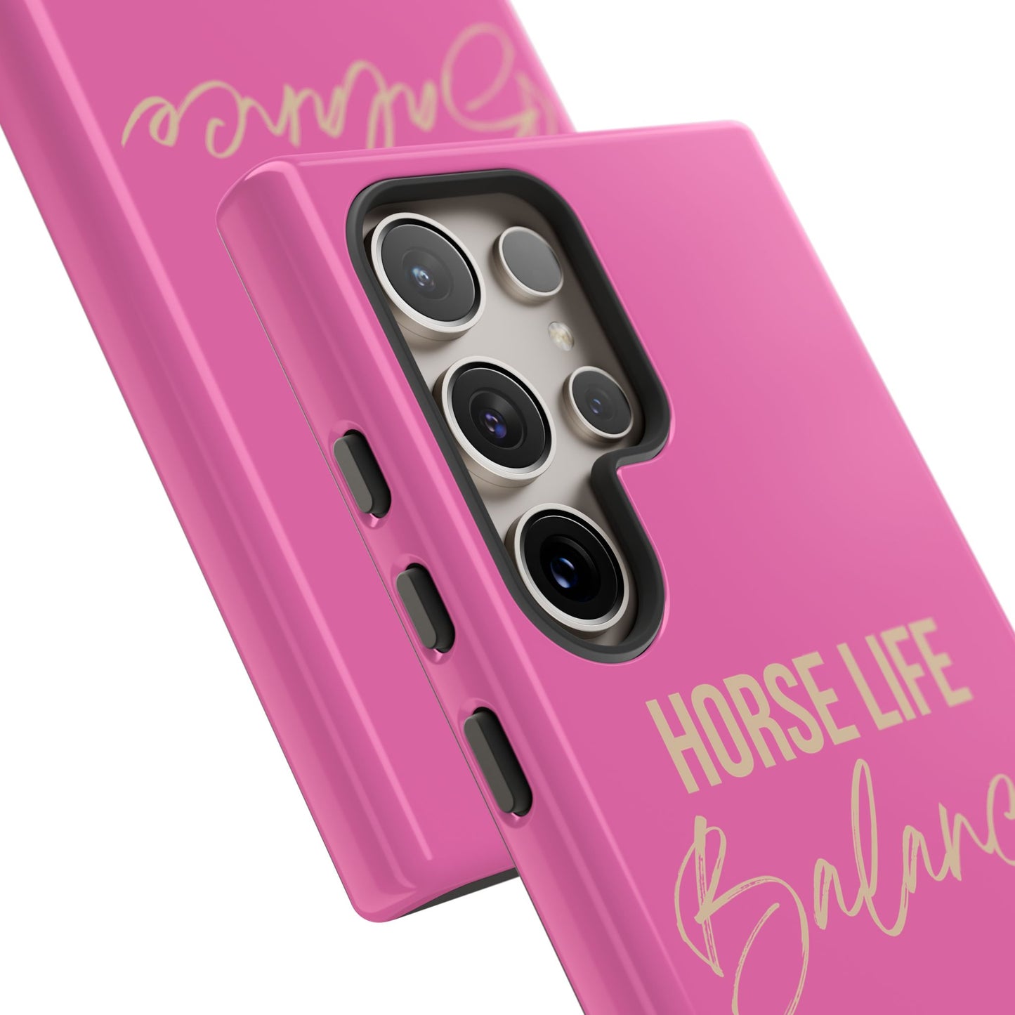 Horse Life Balance Phone Case - Pink Tough Protective Cover