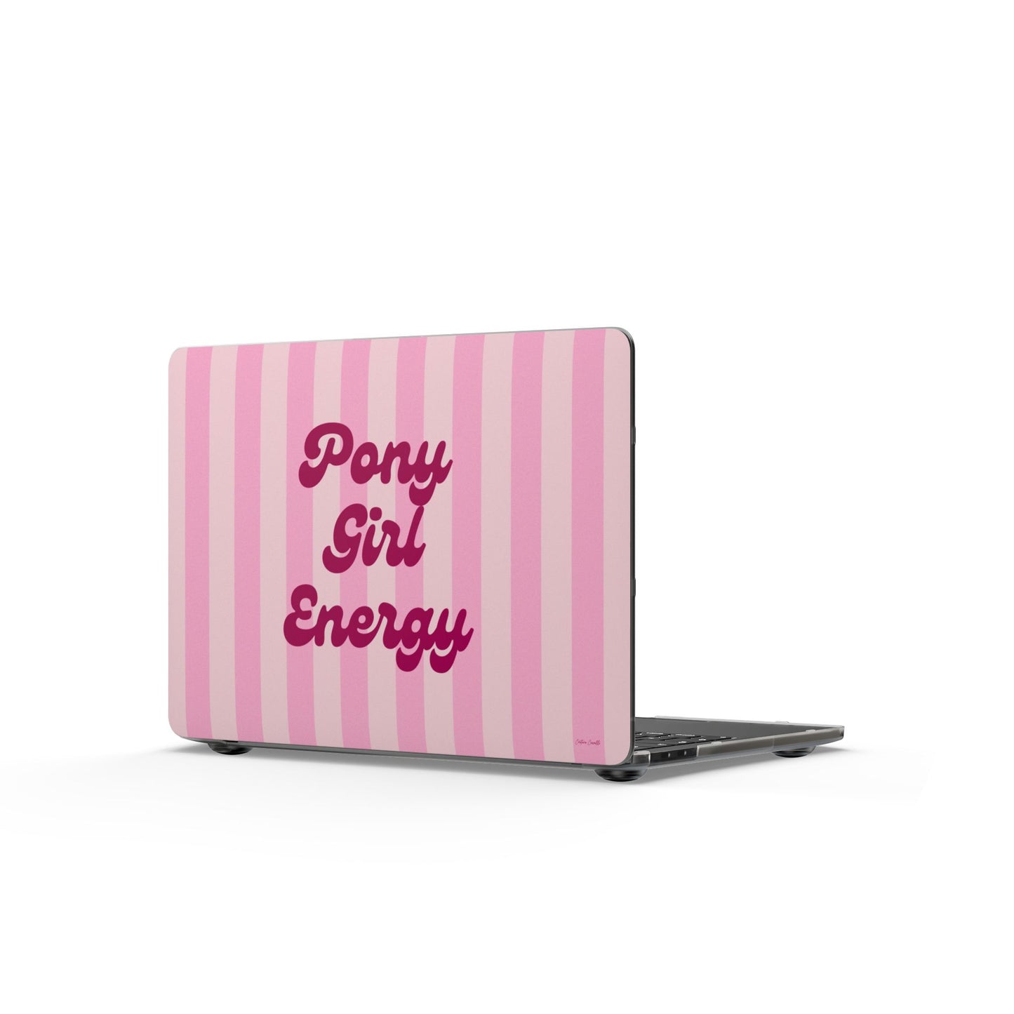 Pony Girl Energy Matte MacBook Case — Pink Striped Laptop Cover