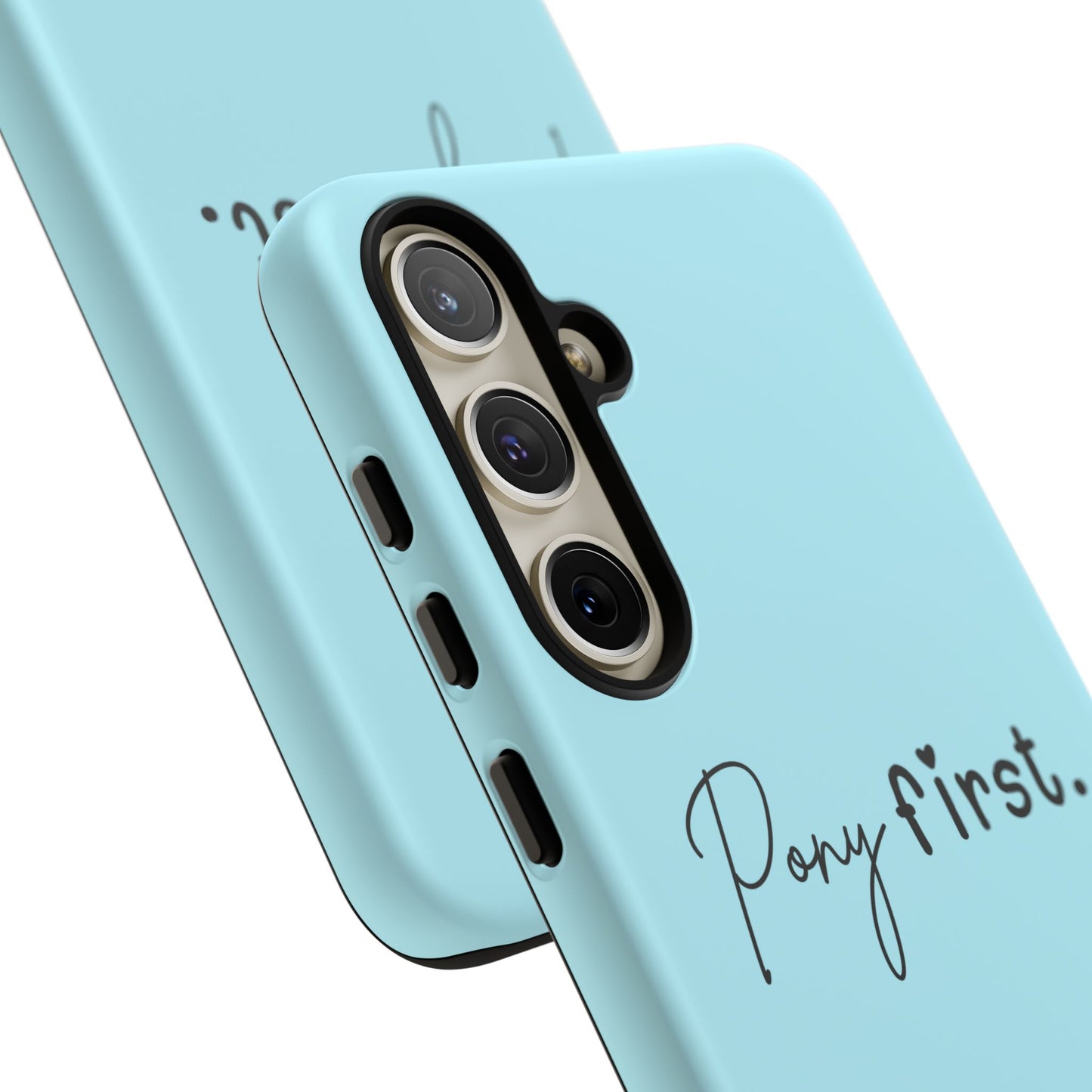 Pony First Phone Case - Protective Tough iPhone Cover with Minimalist Equestrian Script